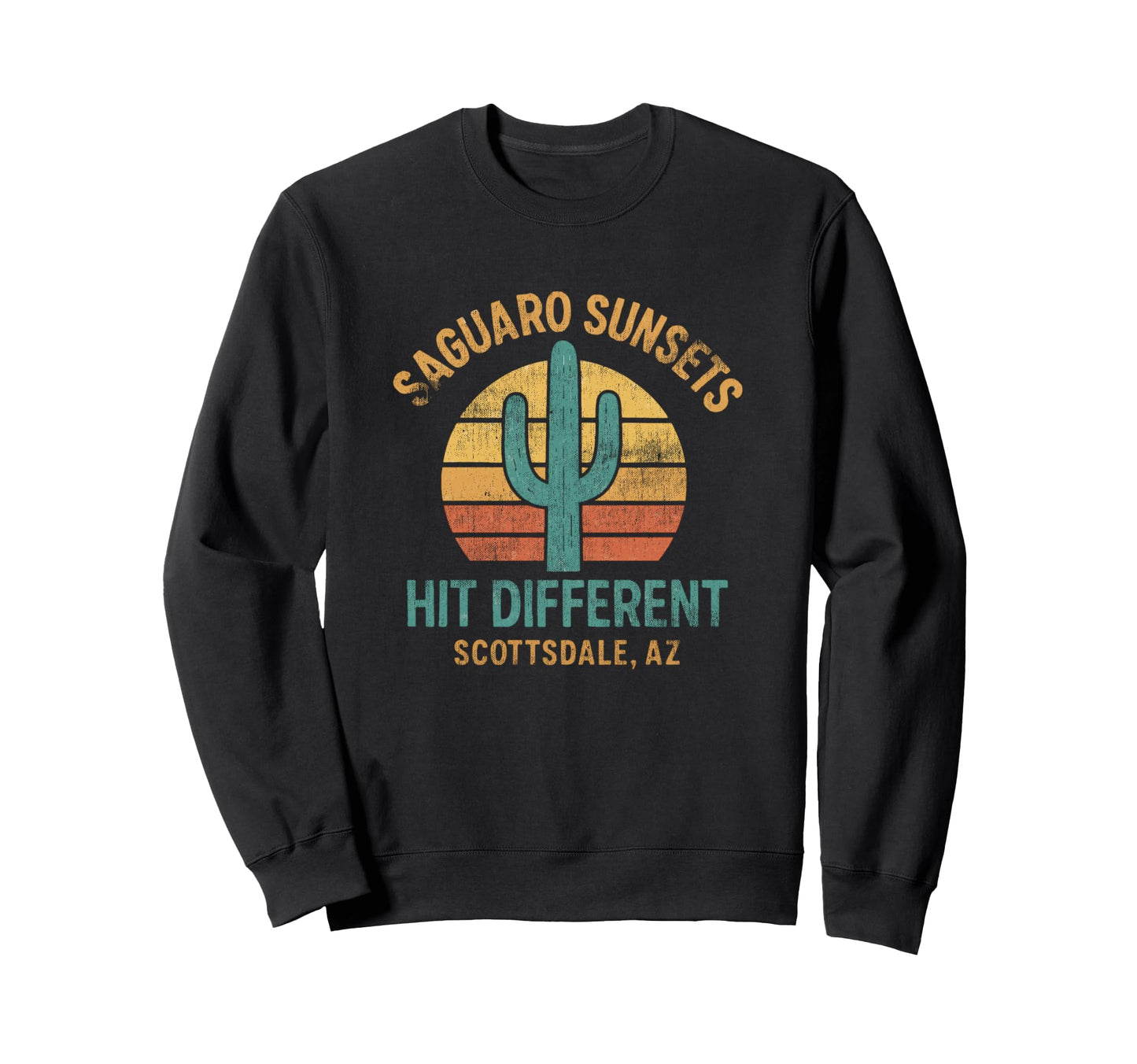 Scottsdale Arizona Saguaro Sunset Sweatshirt - Trendy Graphic for Adults - T-Shirt, Sweatshirt, Hoodie