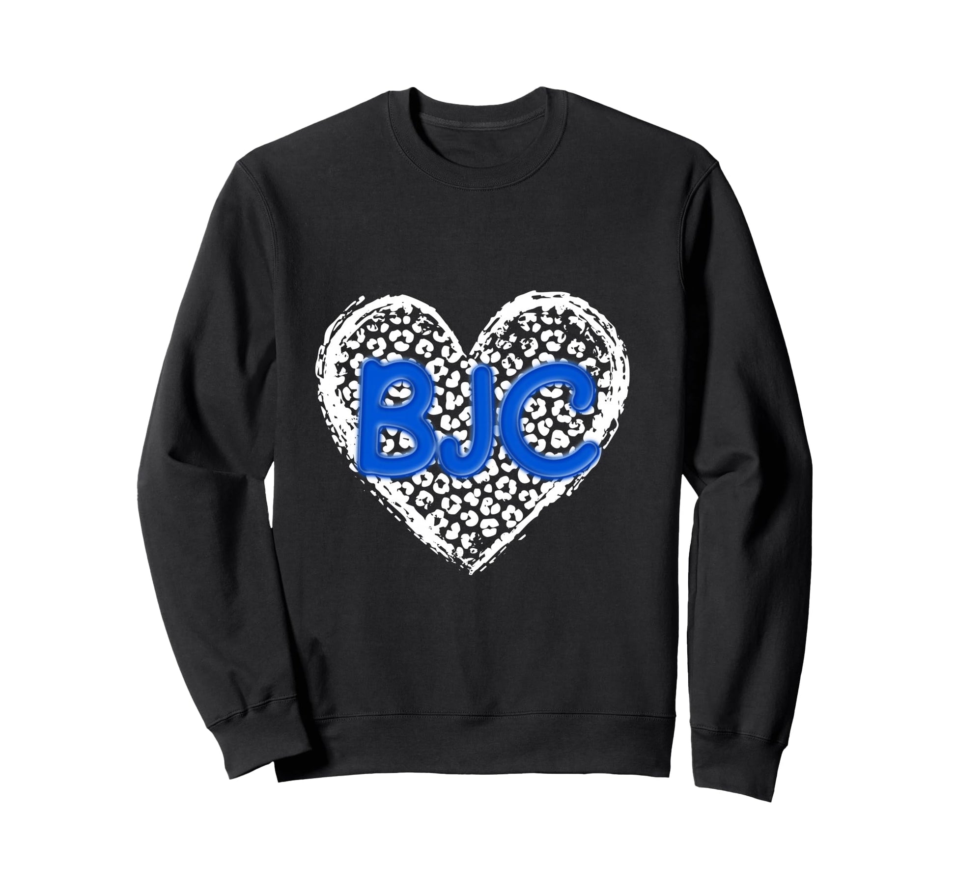 Bjc Blue Initials Leopard Cheetah Sweatshirt - Custom Art Print Unisex - T-Shirt, Sweatshirt, Hoodie