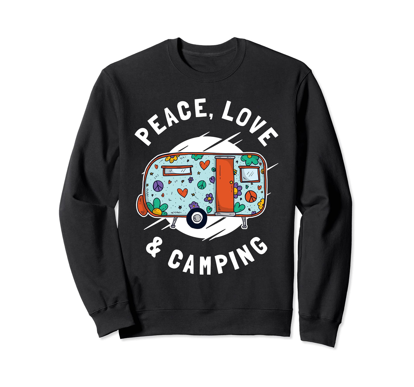 Peace Love Camping Camping Sweatshirt - Novelty Apparel Unisex - T-Shirt, Sweatshirt, Hoodie