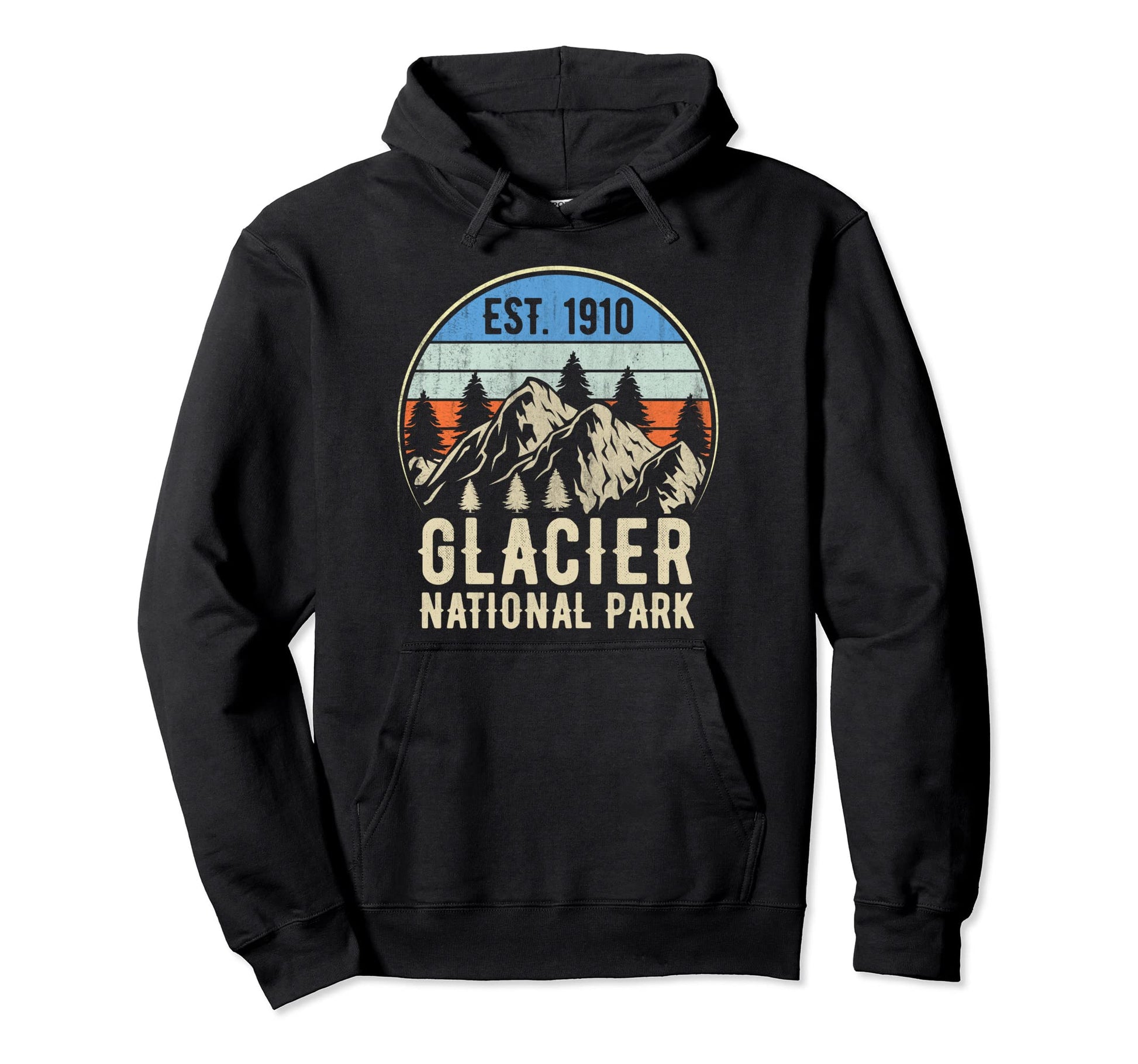 Glacier National Park Sunset Hoodie - Casual Everyday Wear Men Women - T-Shirt, Sweatshirt, Hoodie