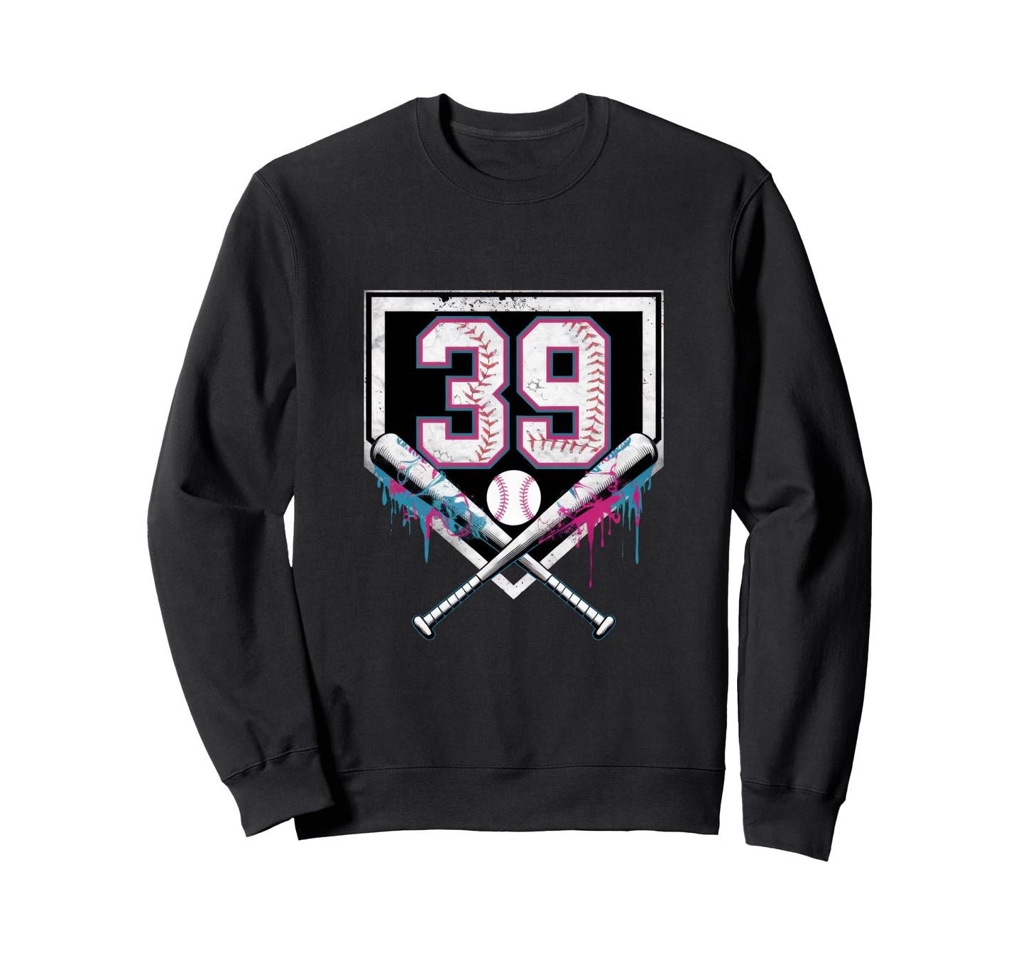 39Th Birthday Baseball Home Ice Cream Sweatshirt - Graphic Print Men Women - T-Shirt, Sweatshirt, Hoodie