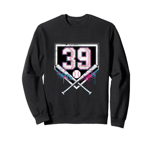 39Th Birthday Baseball Home Ice Cream Sweatshirt - Graphic Print Men Women - T-Shirt, Sweatshirt, Hoodie