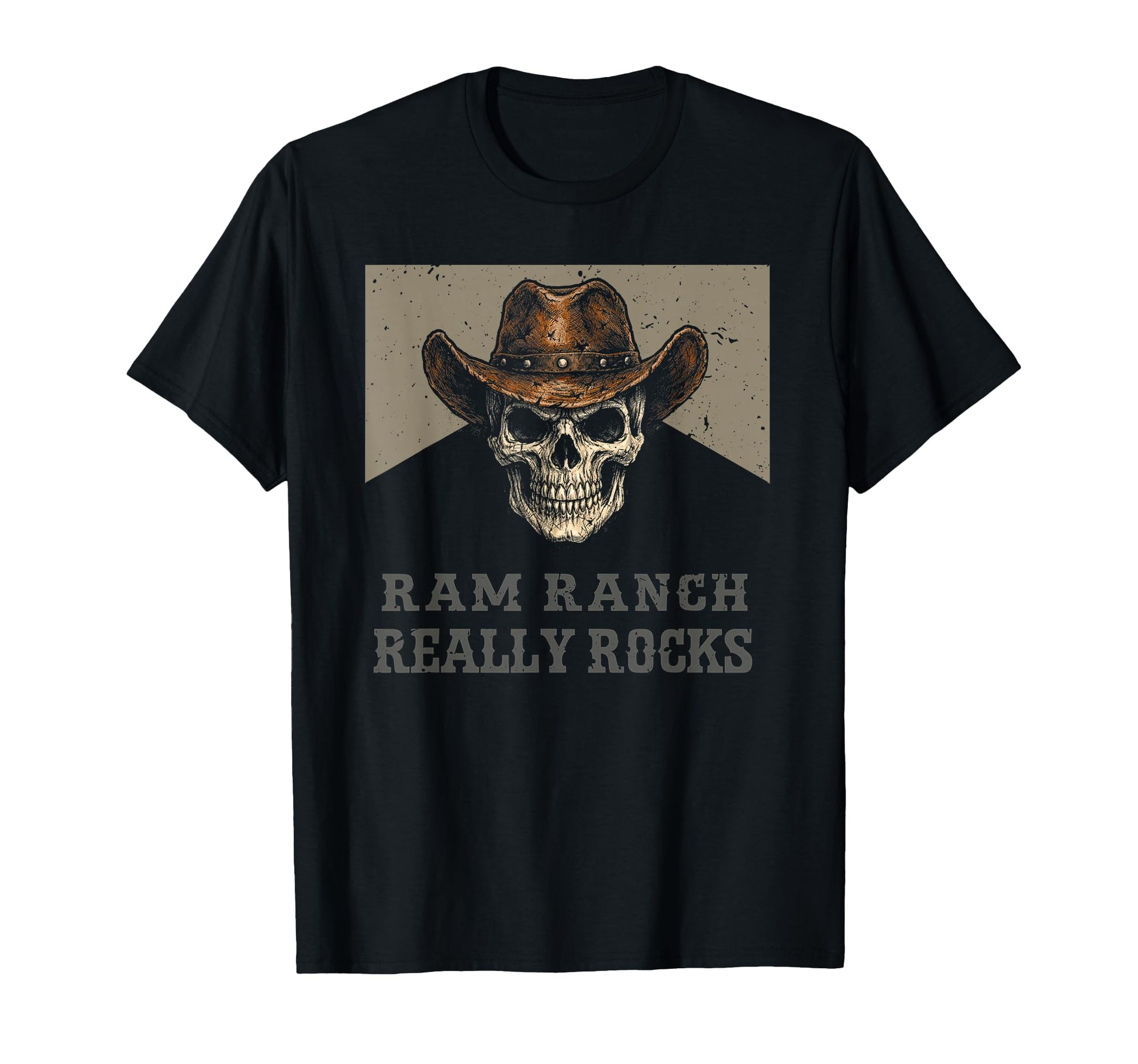 Ram Ranch Really Rocks Cowboy Skull T-Shirt - Novelty Apparel Men Women - T-Shirt, Sweatshirt, Hoodie