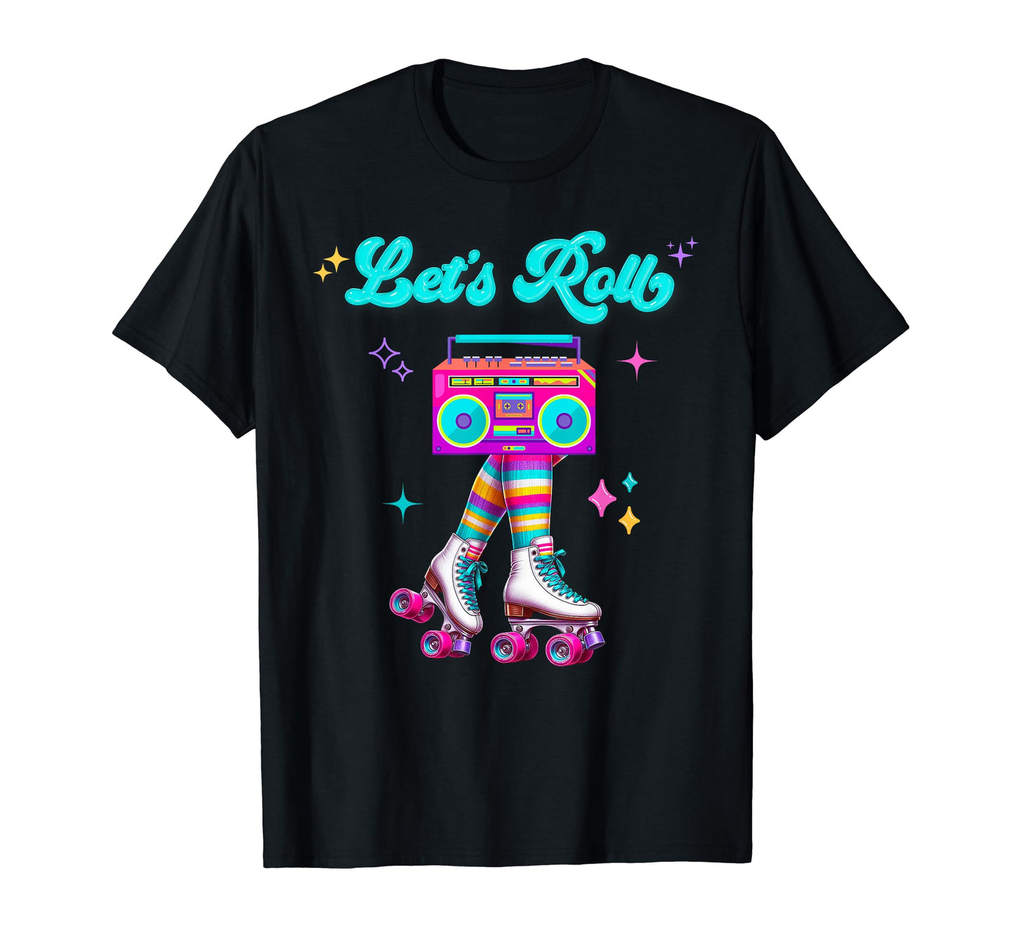 Roller Skates Party 80S 90S Outfit T-Shirt - Custom Art Print for Adults - T-Shirt, Sweatshirt, Hoodie