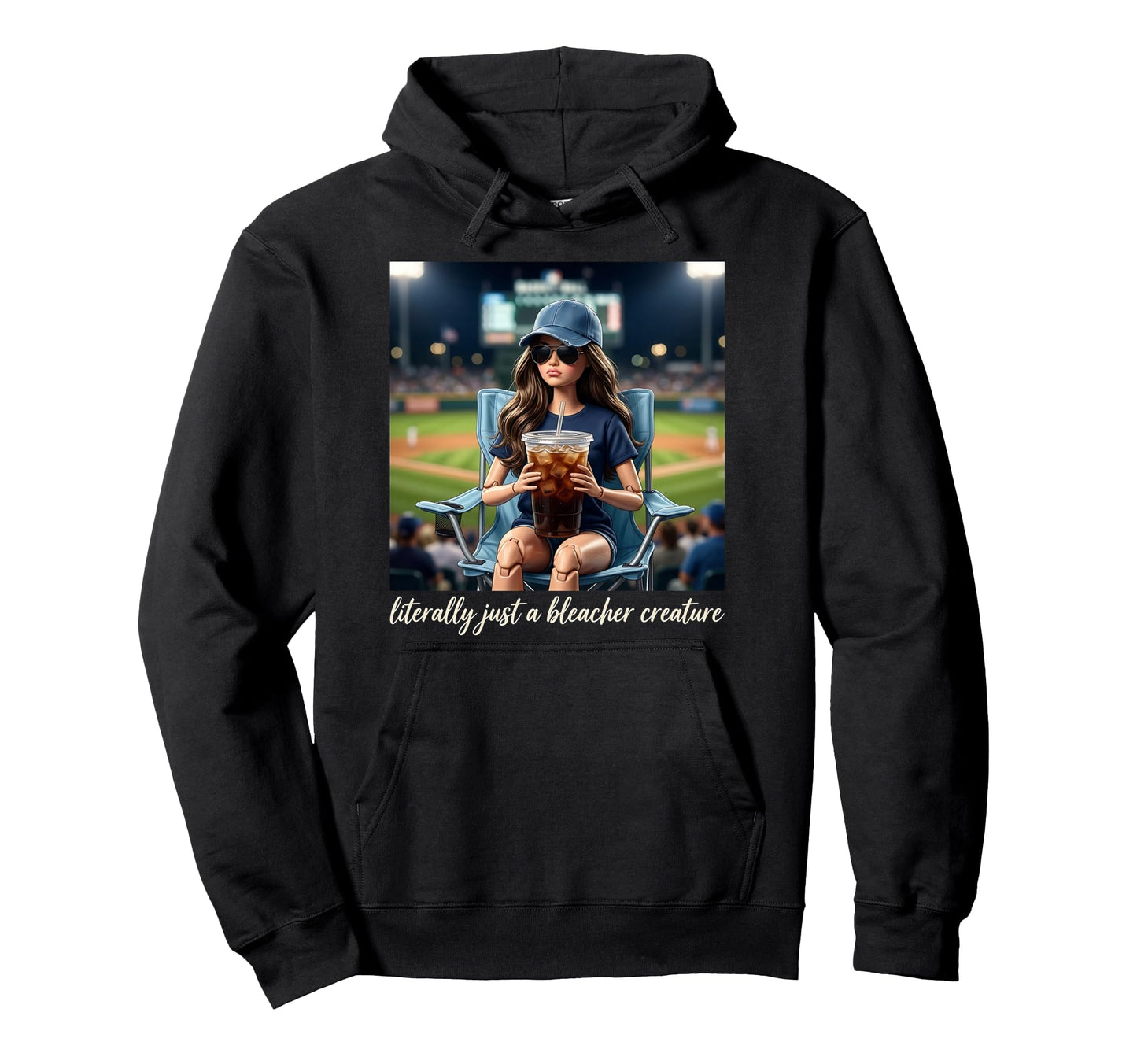 Funny Bleacher Creature Baseball Mom Game Hoodie - Graphic Print Unisex - T-Shirt, Sweatshirt, Hoodie