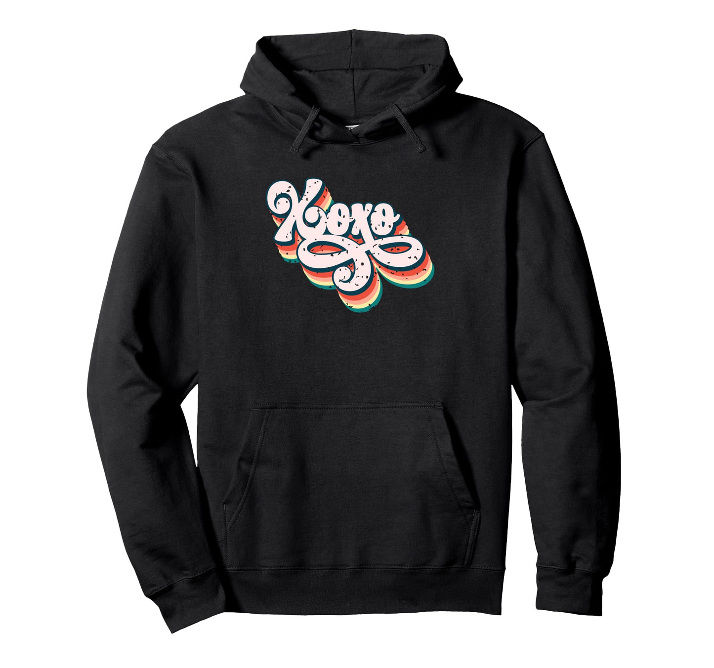 Xoxo Multicolor Typography Hoodie - Novelty Apparel for Adults - T-Shirt, Sweatshirt, Hoodie