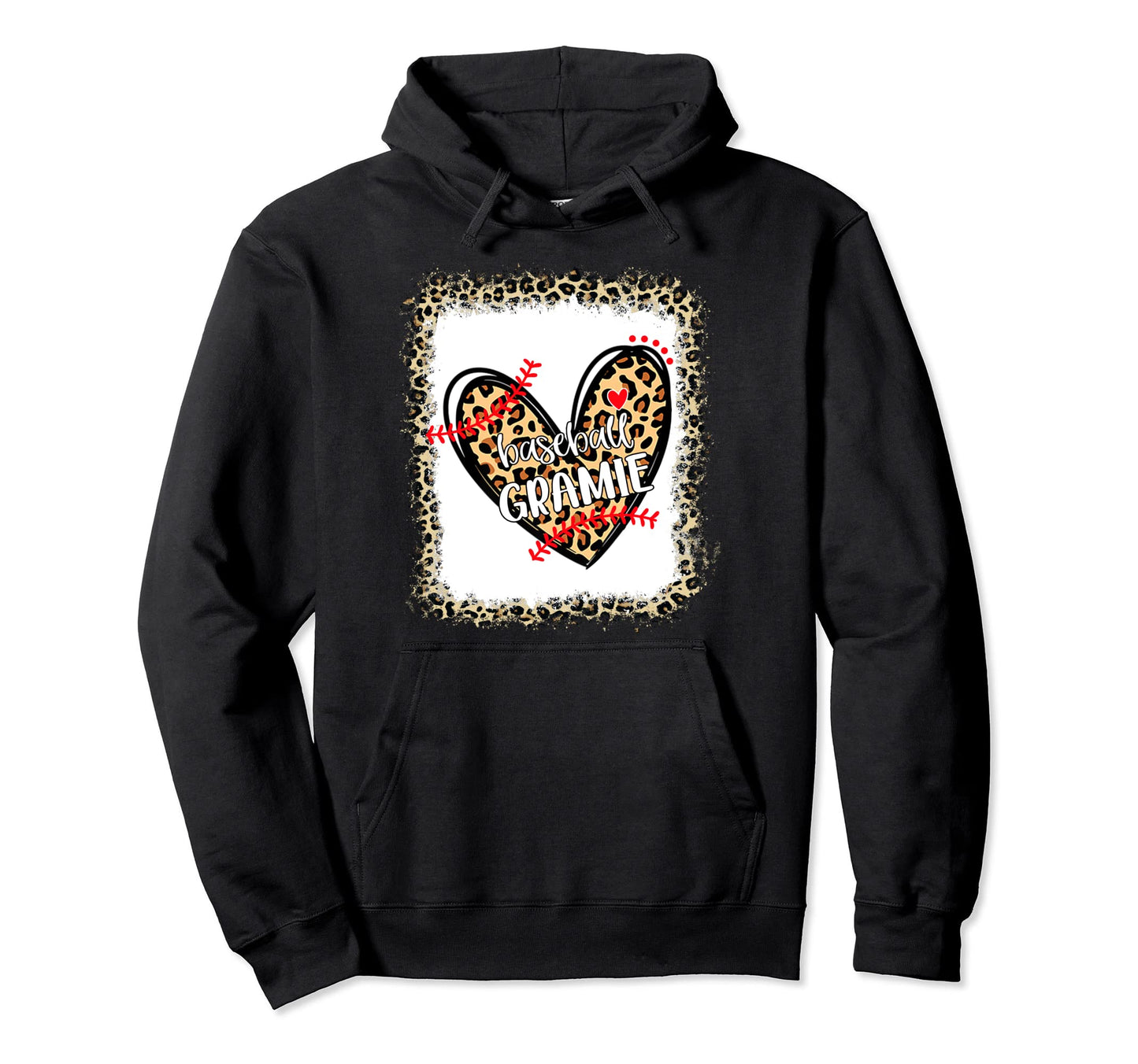 Bleached Leopard Heart Baseball Gramie Hoodie - Streetwear Style for Adults - T-Shirt, Sweatshirt, Hoodie