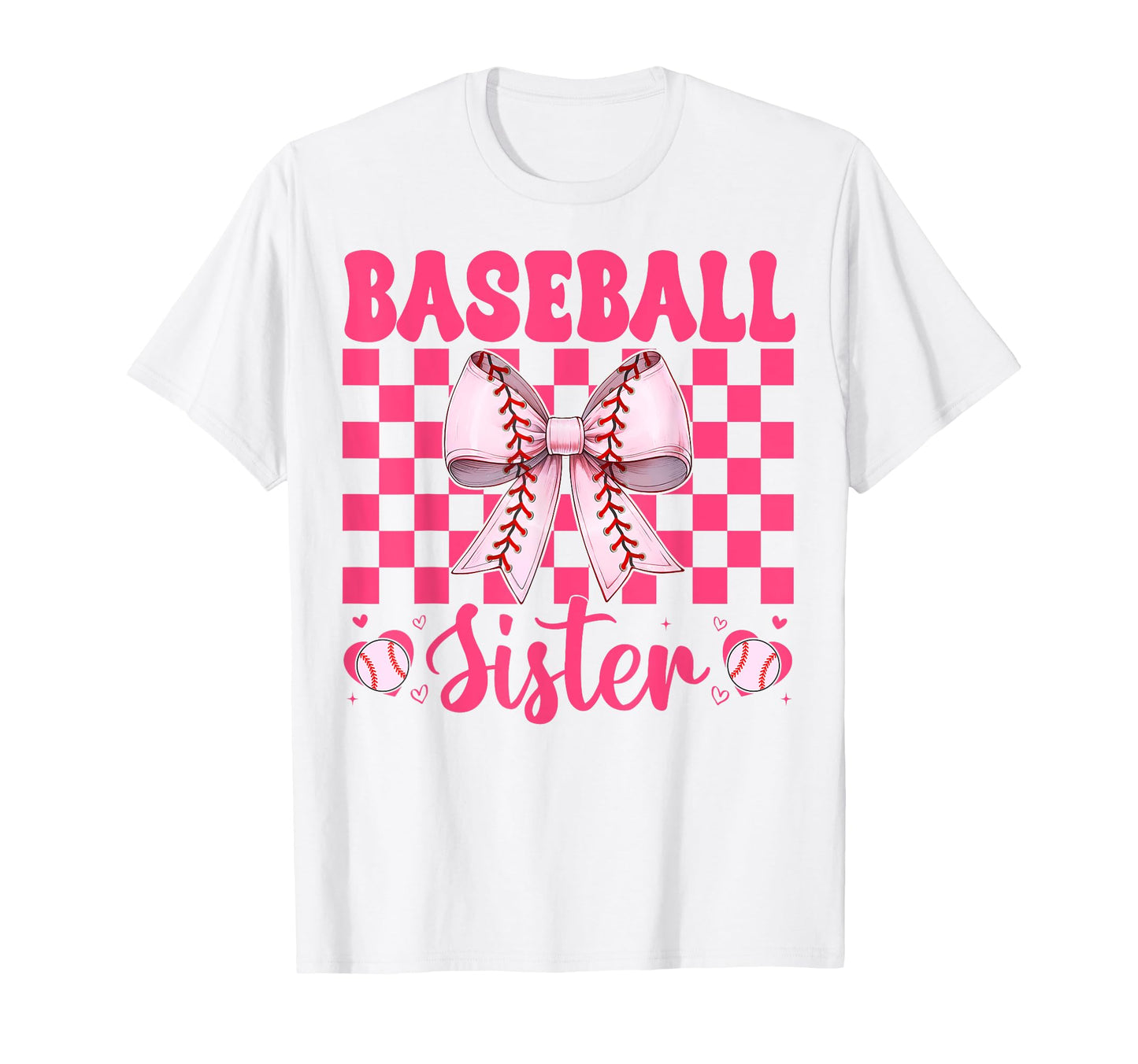 Baseball Sister Baseball Coquette Bow T-Shirt - Custom Art Print Unisex - T-Shirt, Sweatshirt, Hoodie