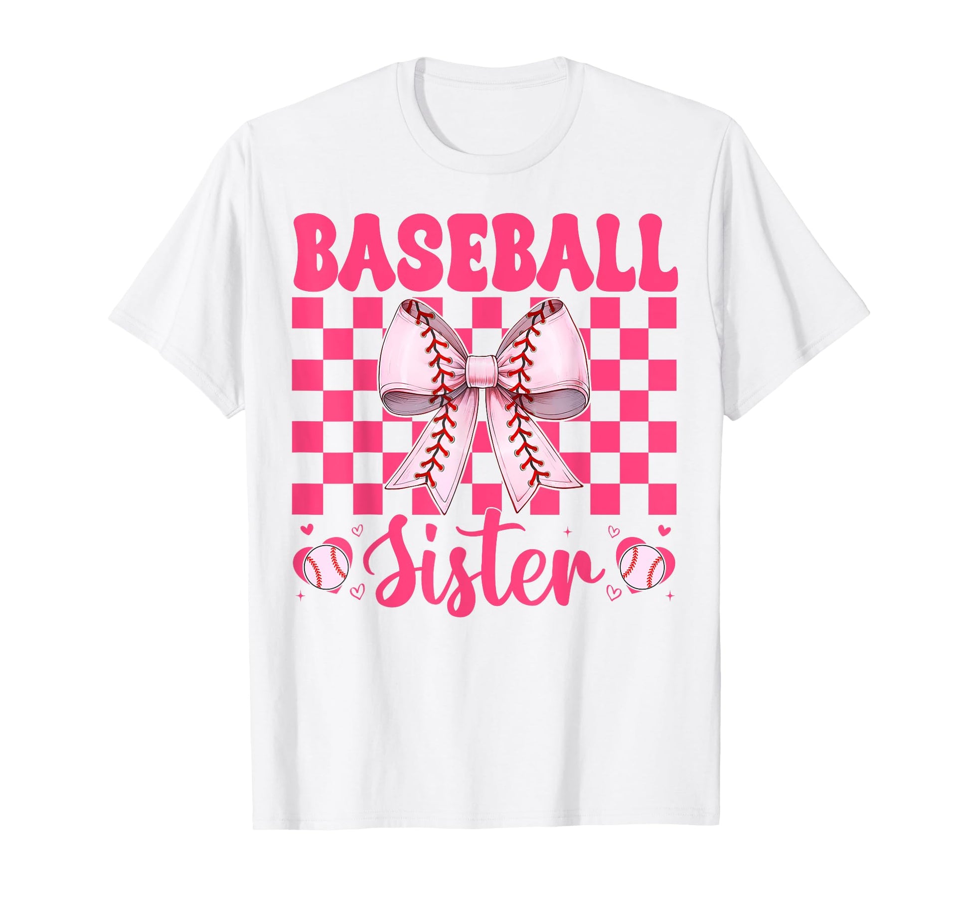 Baseball Sister Baseball Coquette Bow T-Shirt - Custom Art Print Unisex - T-Shirt, Sweatshirt, Hoodie