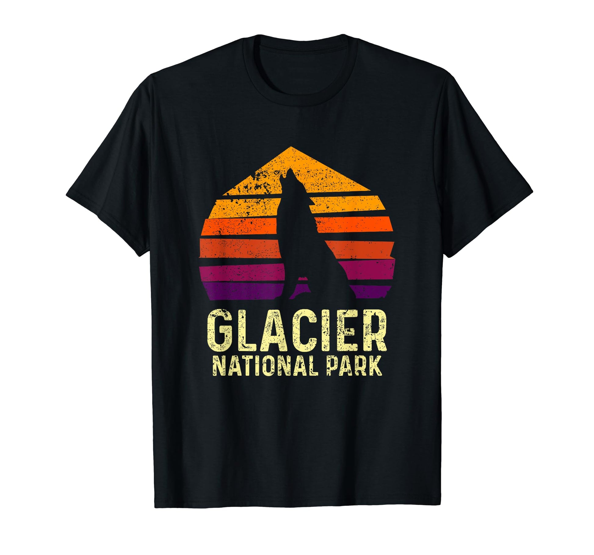 Glacier National Park Montana Wolf T-Shirt - Graphic Print Men Women - T-Shirt, Sweatshirt, Hoodie
