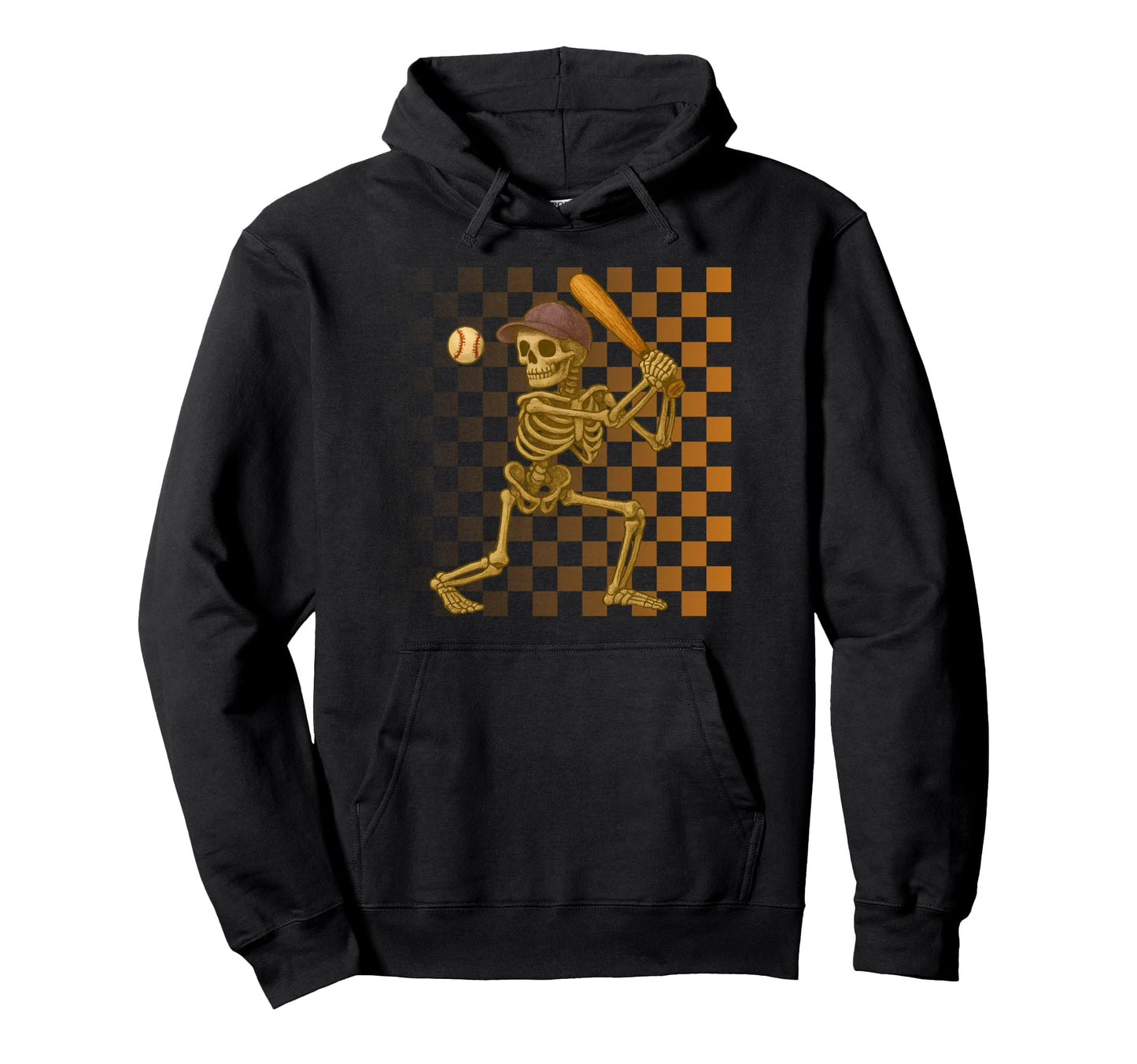 Skeleton Baseball Halloween Costume Hoodie - Unique Graphic Unisex - T-Shirt, Sweatshirt, Hoodie