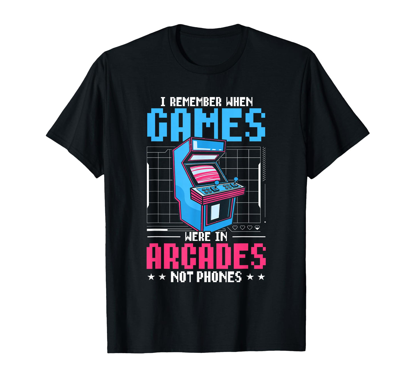 Old School Arcade Gaming I Remember T-Shirt - Custom Art Print for Adults - T-Shirt, Sweatshirt, Hoodie