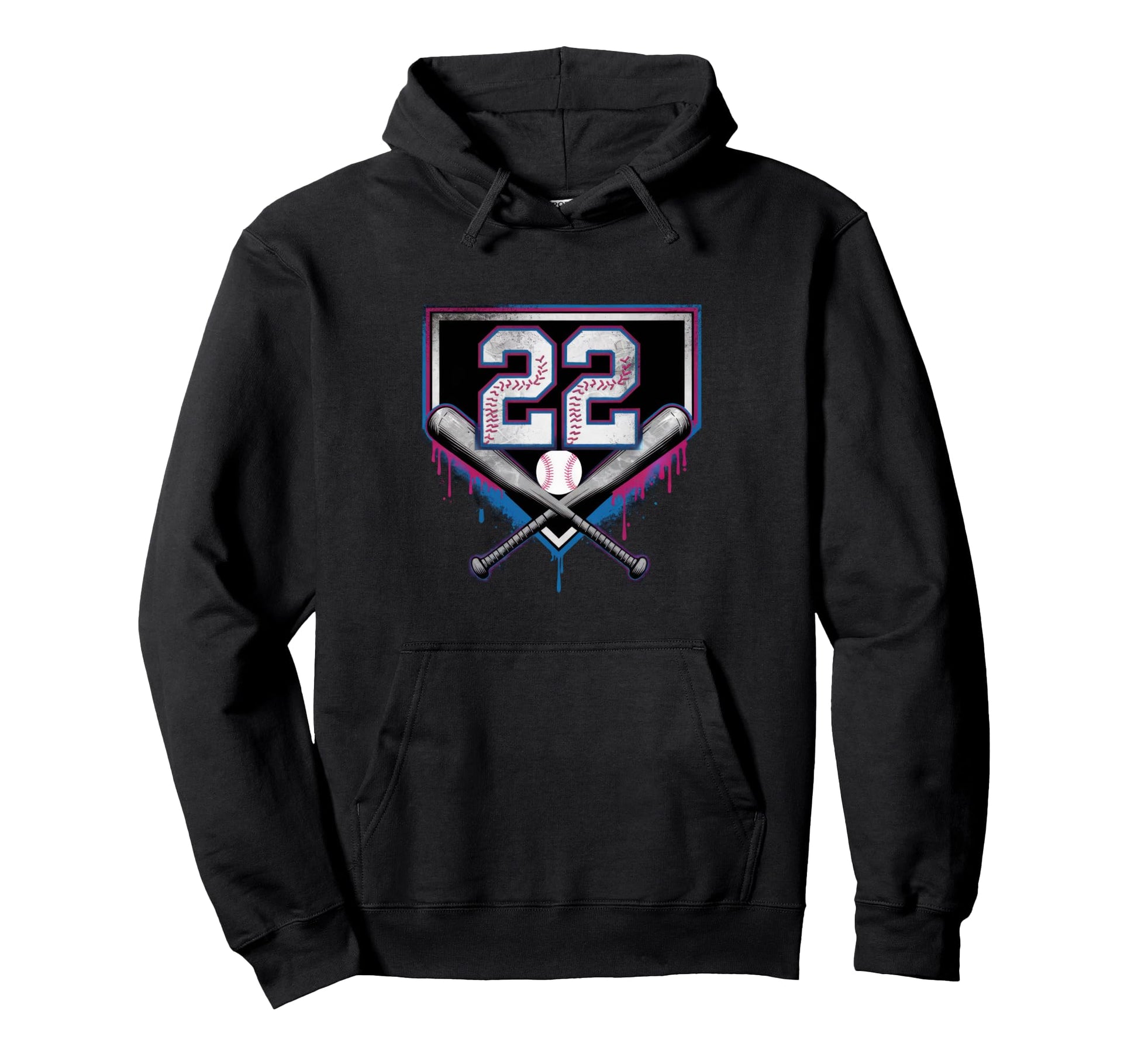 22Th Birthday Baseball Home Ice Hoodie - Fun Novelty Design for Adults - T-Shirt, Sweatshirt, Hoodie