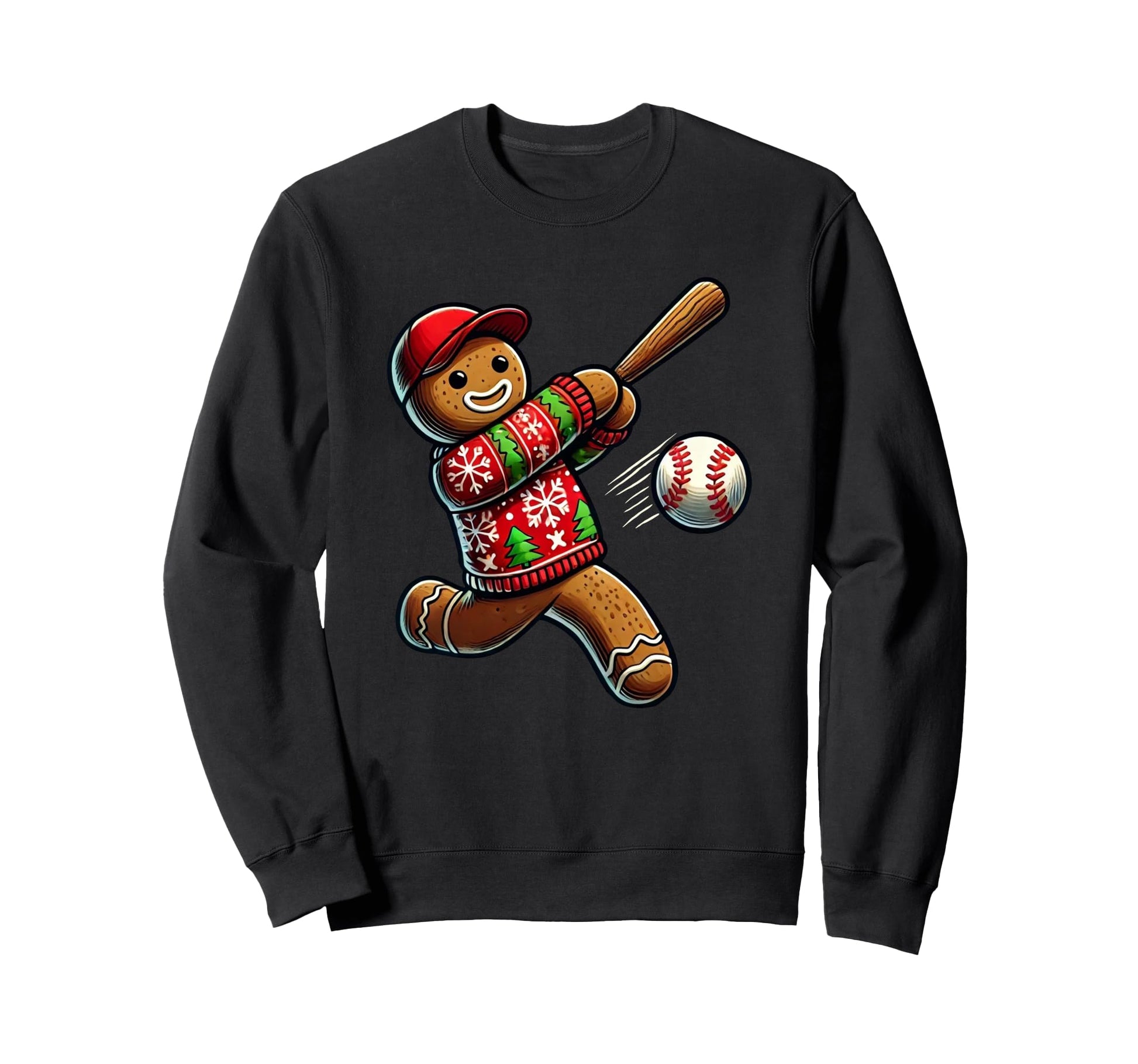 Baseball Gingerbread Baseball Sweatshirt - Fun Novelty Design for Adults - T-Shirt, Sweatshirt, Hoodie