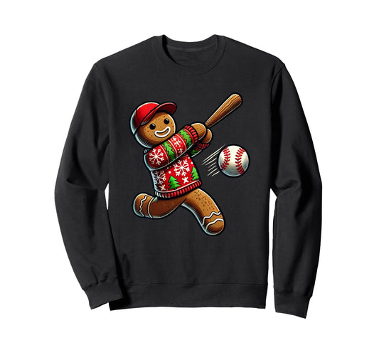 Baseball Gingerbread Baseball Sweatshirt - Fun Novelty Design for Adults - T-Shirt, Sweatshirt, Hoodie