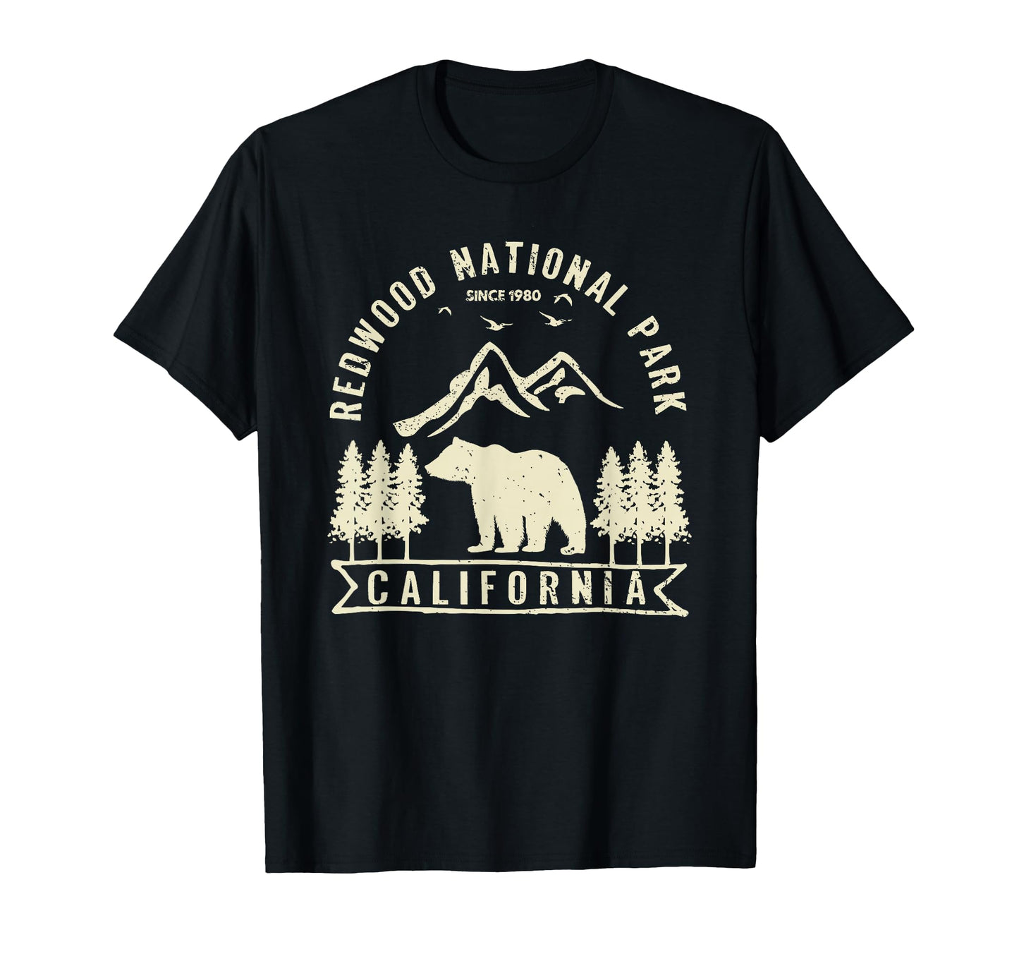 Redwood National Park California Outdoor T-Shirt - Minimalist Print Unisex - T-Shirt, Sweatshirt, Hoodie