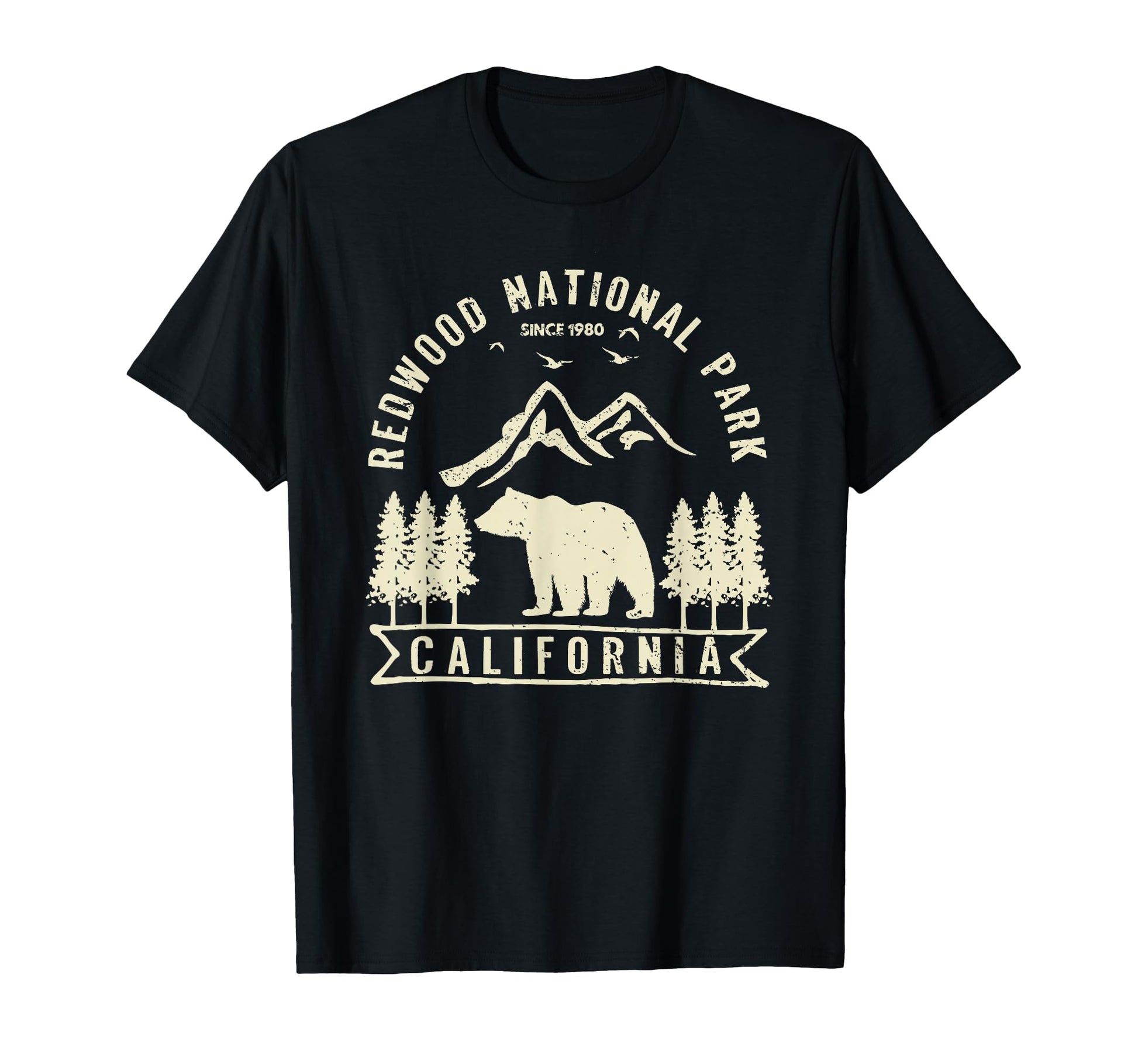 Redwood National Park California Outdoor T-Shirt - Minimalist Print Unisex - T-Shirt, Sweatshirt, Hoodie