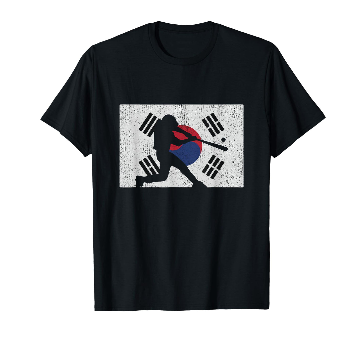 Baseball South Korean Distressed Flag T-Shirt - Novelty Apparel for Adults - T-Shirt, Sweatshirt, Hoodie