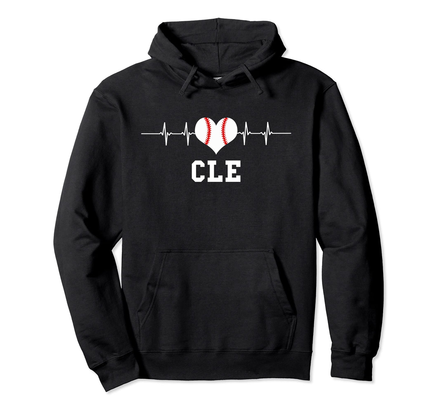 Cleveland Ohio Baseball Love Heart Cle Hoodie - Unique Graphic for Adults - T-Shirt, Sweatshirt, Hoodie
