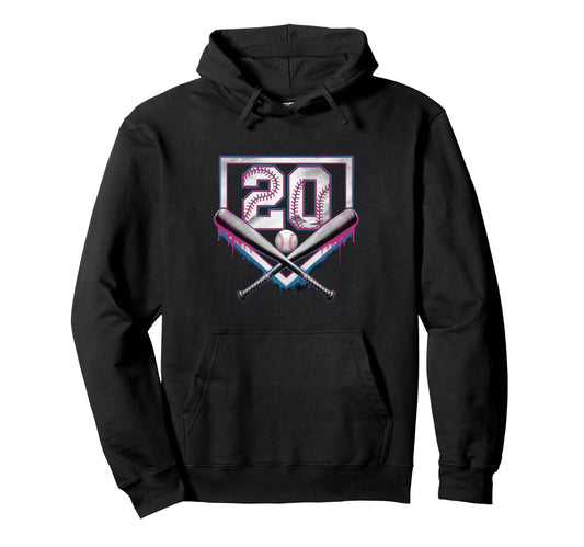 Baseball Home Ice Cream 20Th Birthday Hoodie - Unique Graphic Men Women - T-Shirt, Sweatshirt, Hoodie