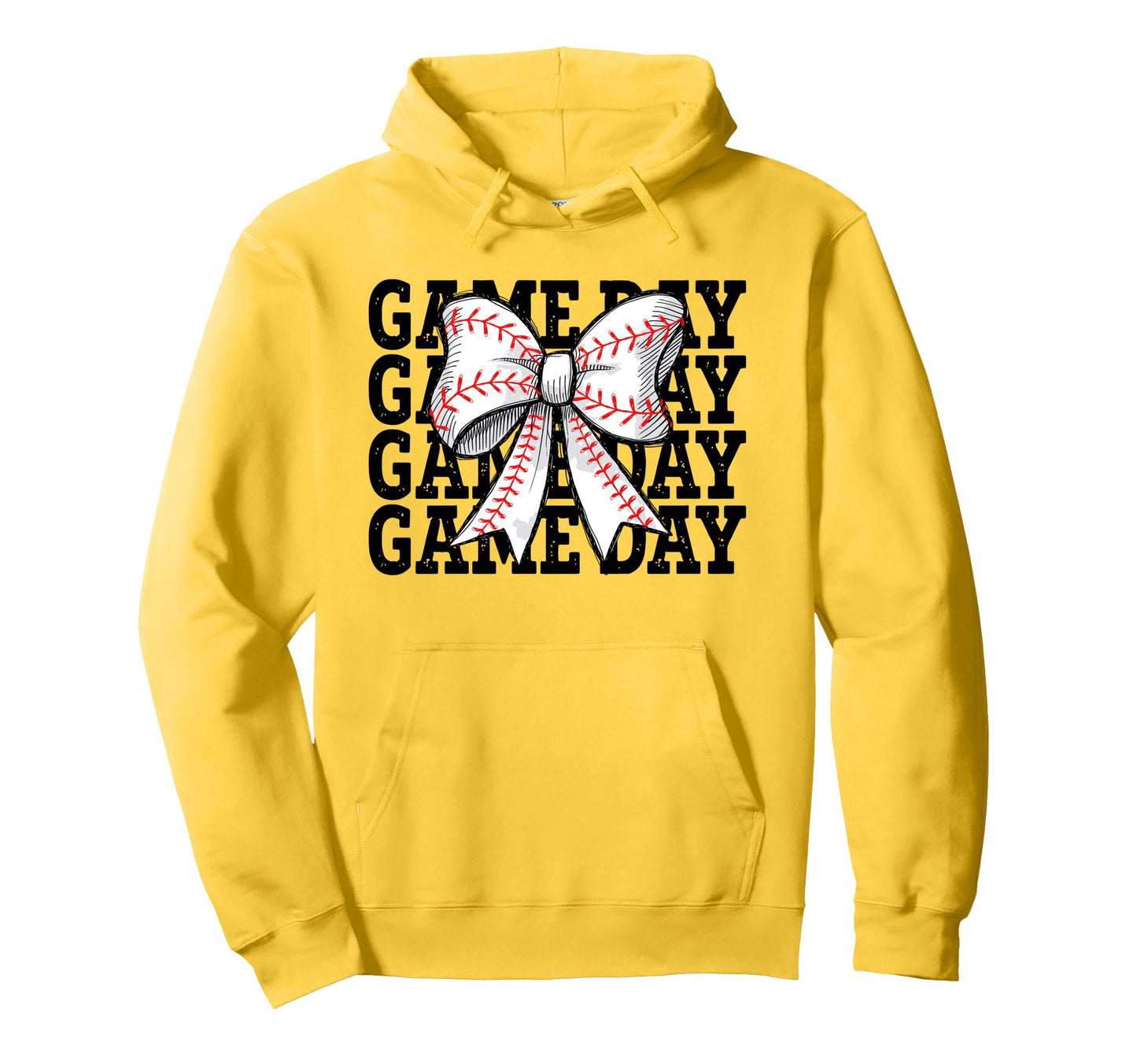 Baseball Game Day Coquette Bow Baseball Hoodie - Aesthetic Graphic Unisex - T-Shirt, Sweatshirt, Hoodie