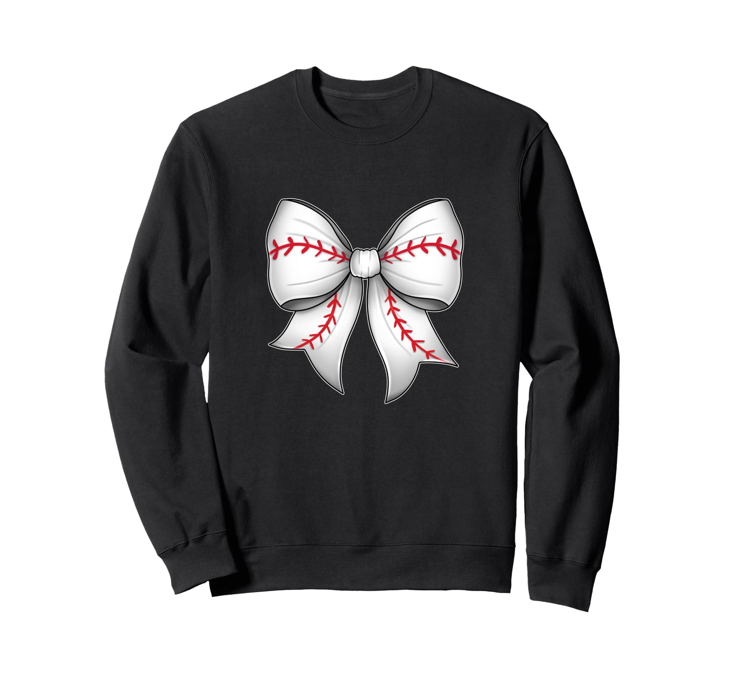 Stylish Bow Baseball Theme Sweatshirt - Minimalist Print Unisex - T-Shirt, Sweatshirt, Hoodie