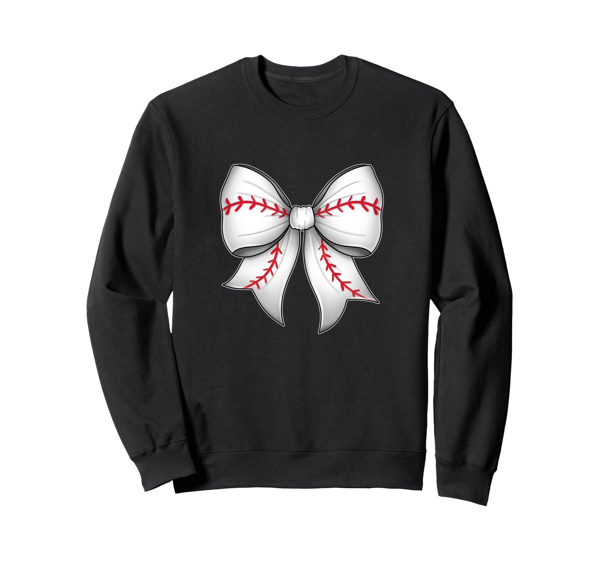 Stylish Bow Baseball Theme Sweatshirt - Minimalist Print Unisex - T-Shirt, Sweatshirt, Hoodie