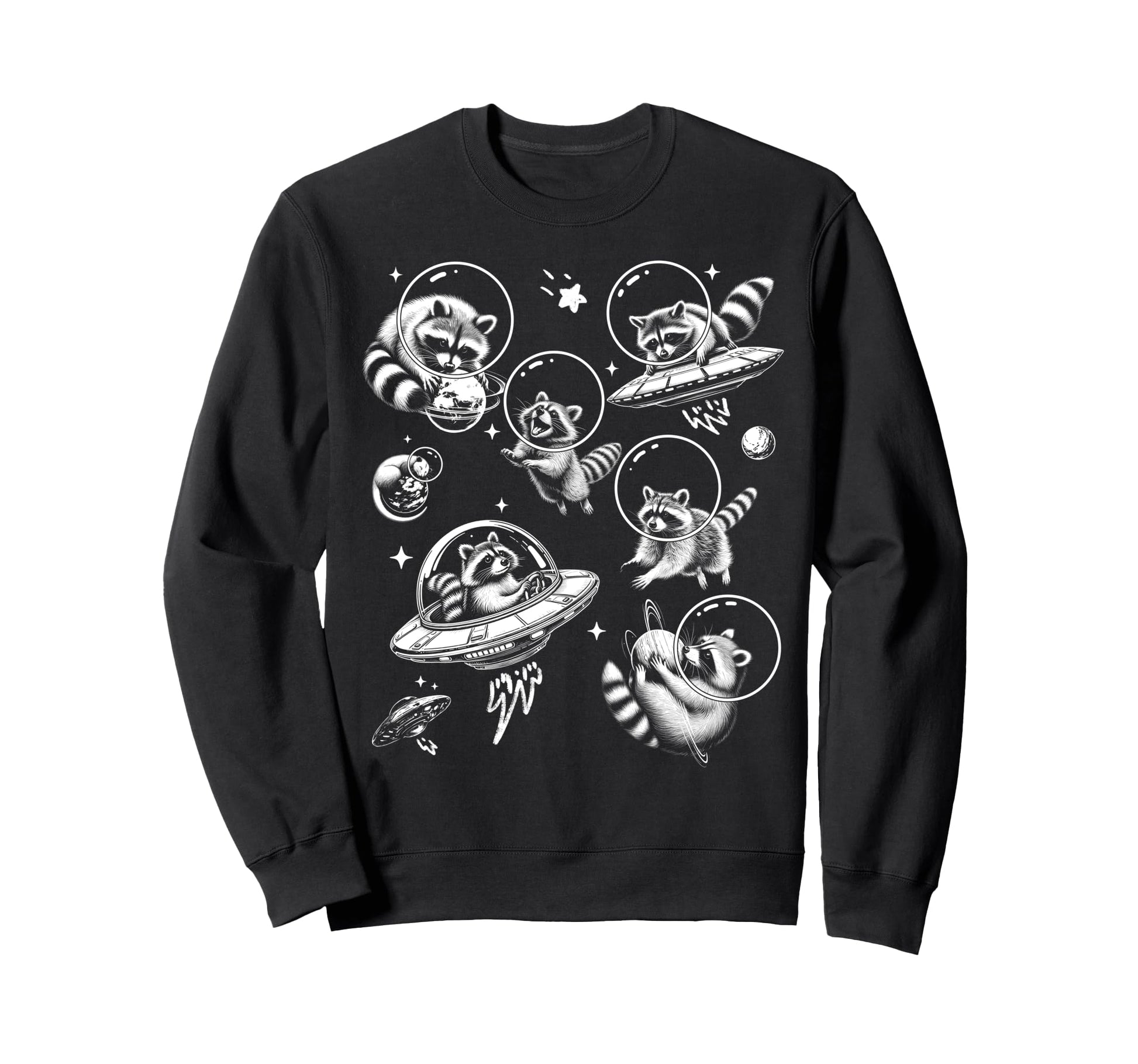 Hilarious Raccoon Astronaut Space Sweatshirt - Aesthetic Graphic Men Women - T-Shirt, Sweatshirt, Hoodie