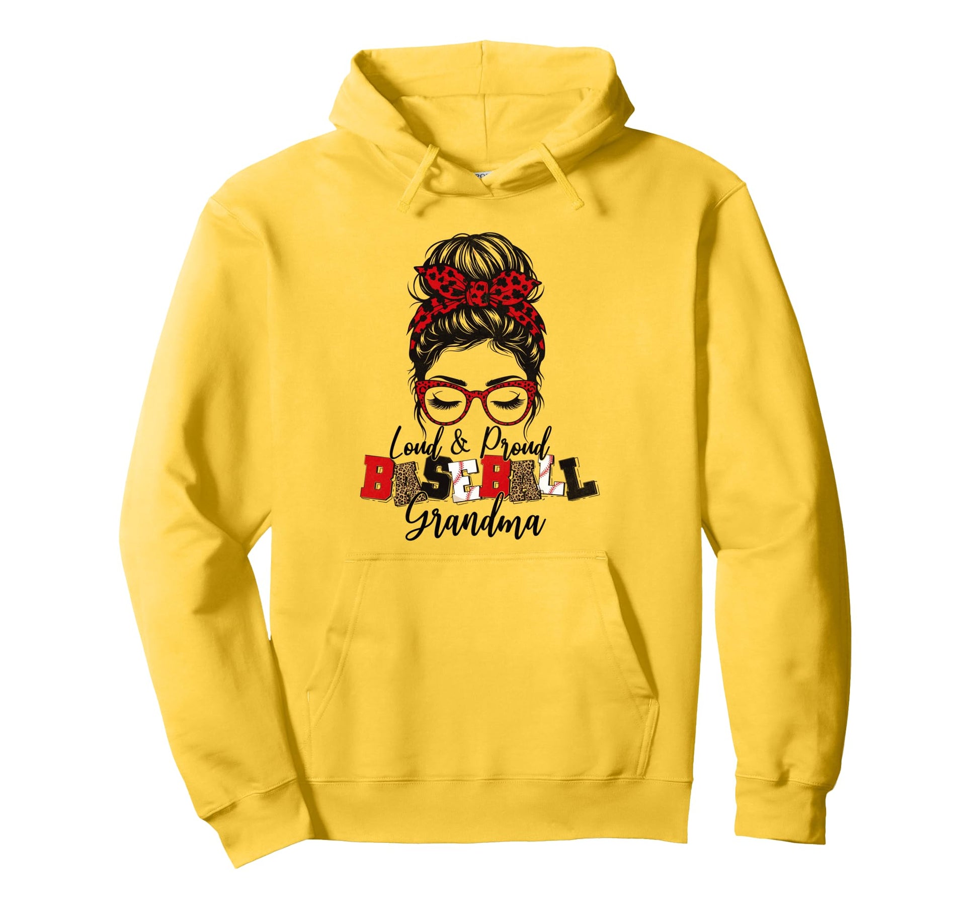 Loud And Proud Baseball Grandma Messy Hoodie - Casual Everyday Wear Unisex - T-Shirt, Sweatshirt, Hoodie