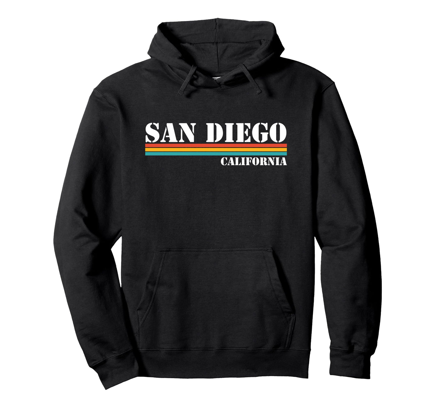 San Diego California Stripes Hoodie - Custom Art Print for Adults - T-Shirt, Sweatshirt, Hoodie