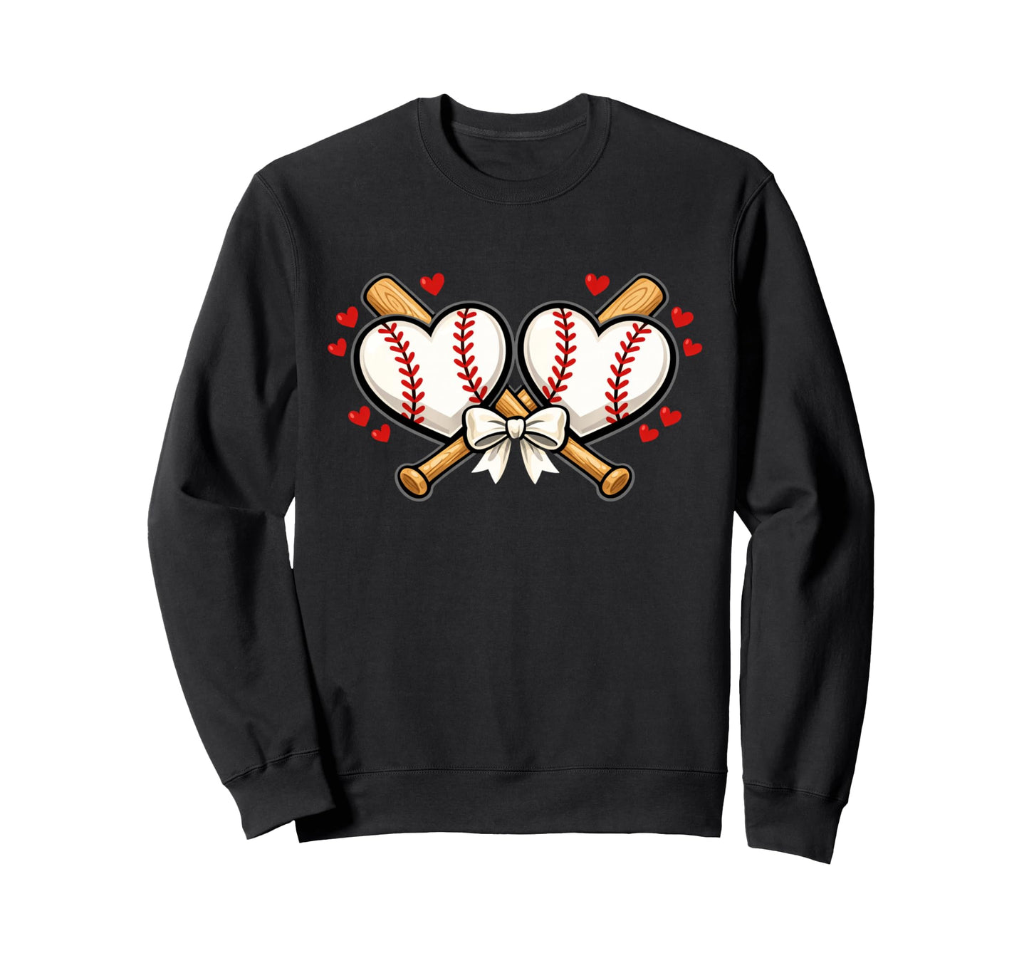 Coquette Baseball Hearts Sweatshirt - Custom Art Print Men Women - T-Shirt, Sweatshirt, Hoodie