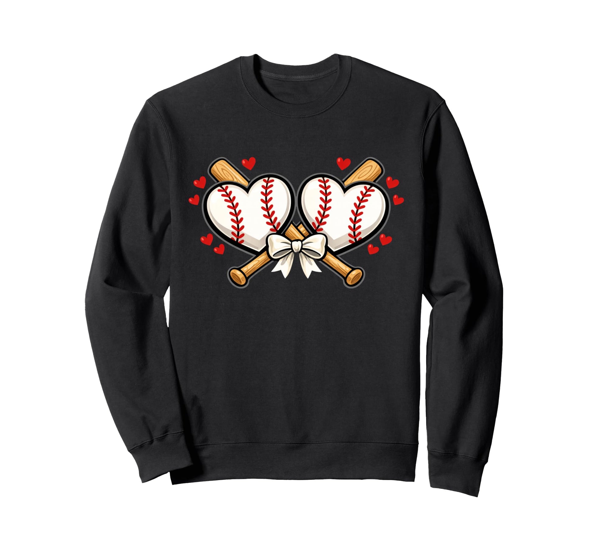 Coquette Baseball Hearts Sweatshirt - Custom Art Print Men Women - T-Shirt, Sweatshirt, Hoodie