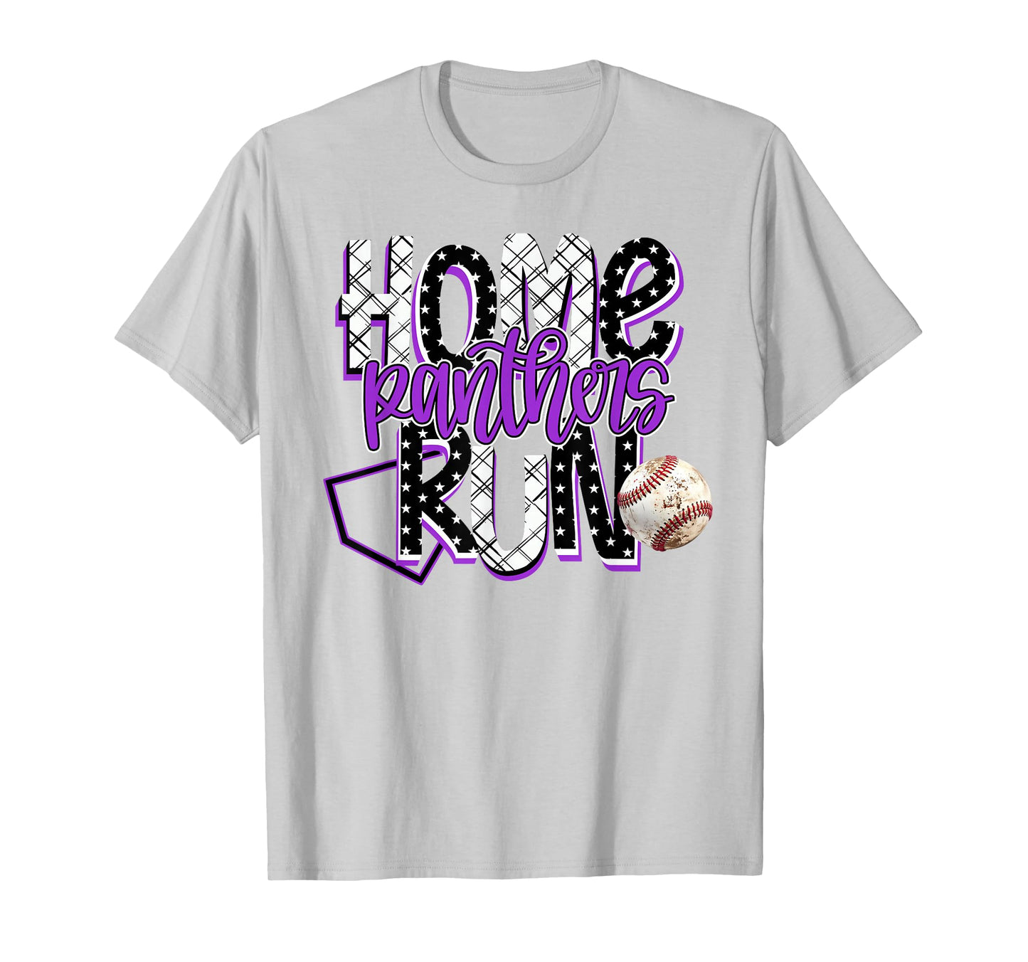 Home Run Panthers Baseball Purple T-Shirt - Streetwear Style Men Women - T-Shirt, Sweatshirt, Hoodie