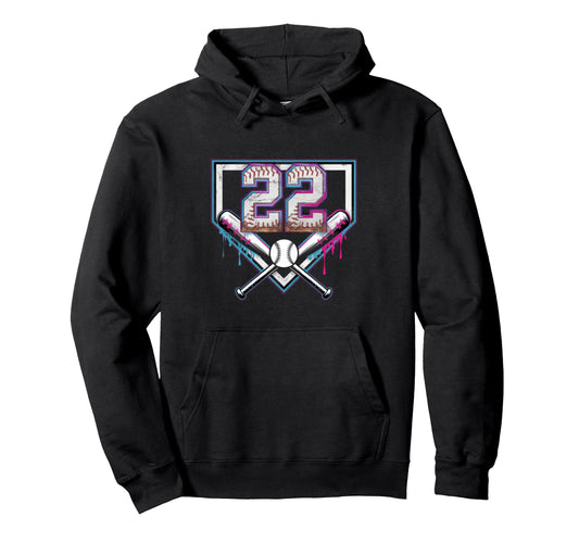 Baseball Home Ice Cream 22Th Hoodie - Fun Novelty Design for Adults - T-Shirt, Sweatshirt, Hoodie
