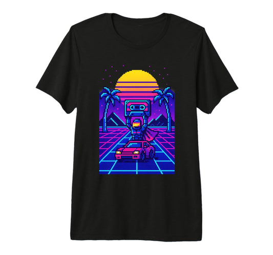 80S Synthwave Tri Blend T-Shirt - Casual Everyday Wear Unisex - T-Shirt, Sweatshirt, Hoodie