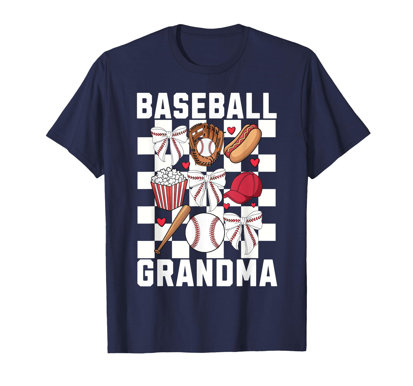 Baseball Grandma Coquette Bow T-Shirt - Aesthetic Graphic for Adults - T-Shirt, Sweatshirt, Hoodie
