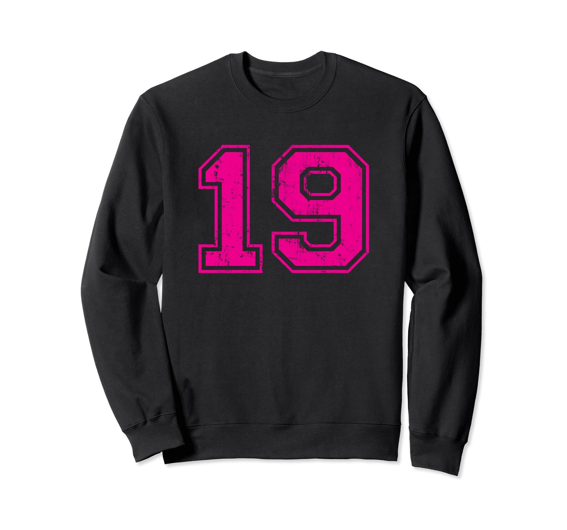 Number 19 Varsity Distressed Sport Team Sweatshirt - Unique Graphic Unisex - T-Shirt, Sweatshirt, Hoodie