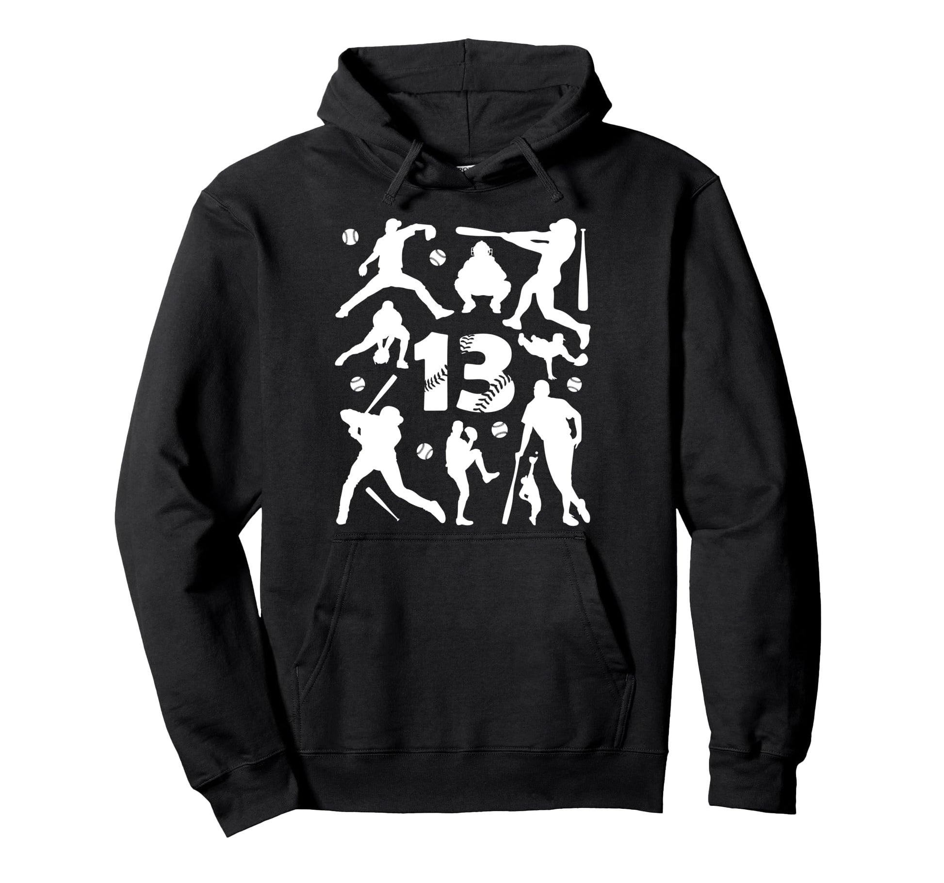 Number 13 Years Baseball 13Th Hoodie - Casual Everyday Wear for Adults - T-Shirt, Sweatshirt, Hoodie