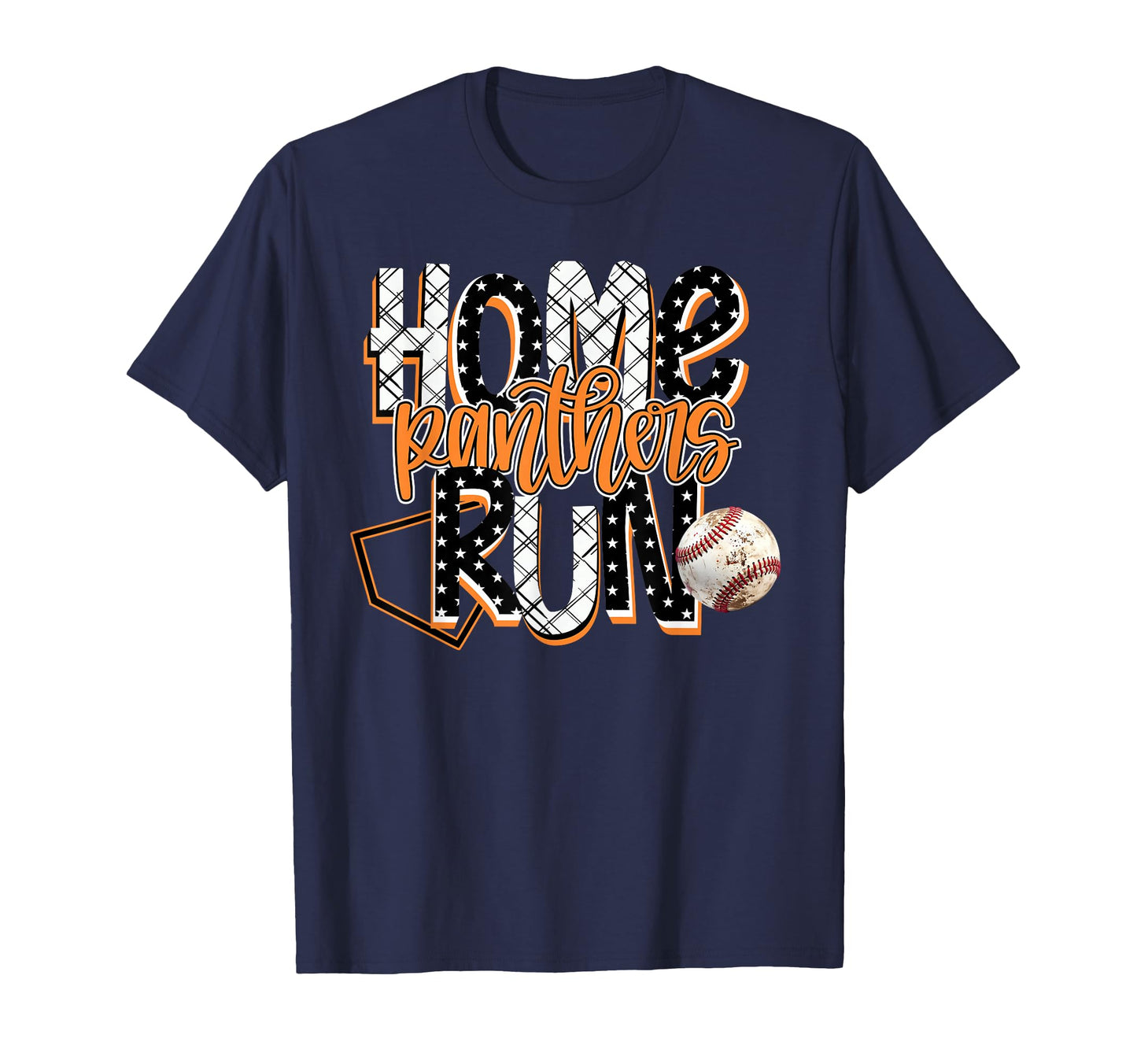 Home Run Panthers Baseball Orange T-Shirt - Streetwear Style for Adults - T-Shirt, Sweatshirt, Hoodie