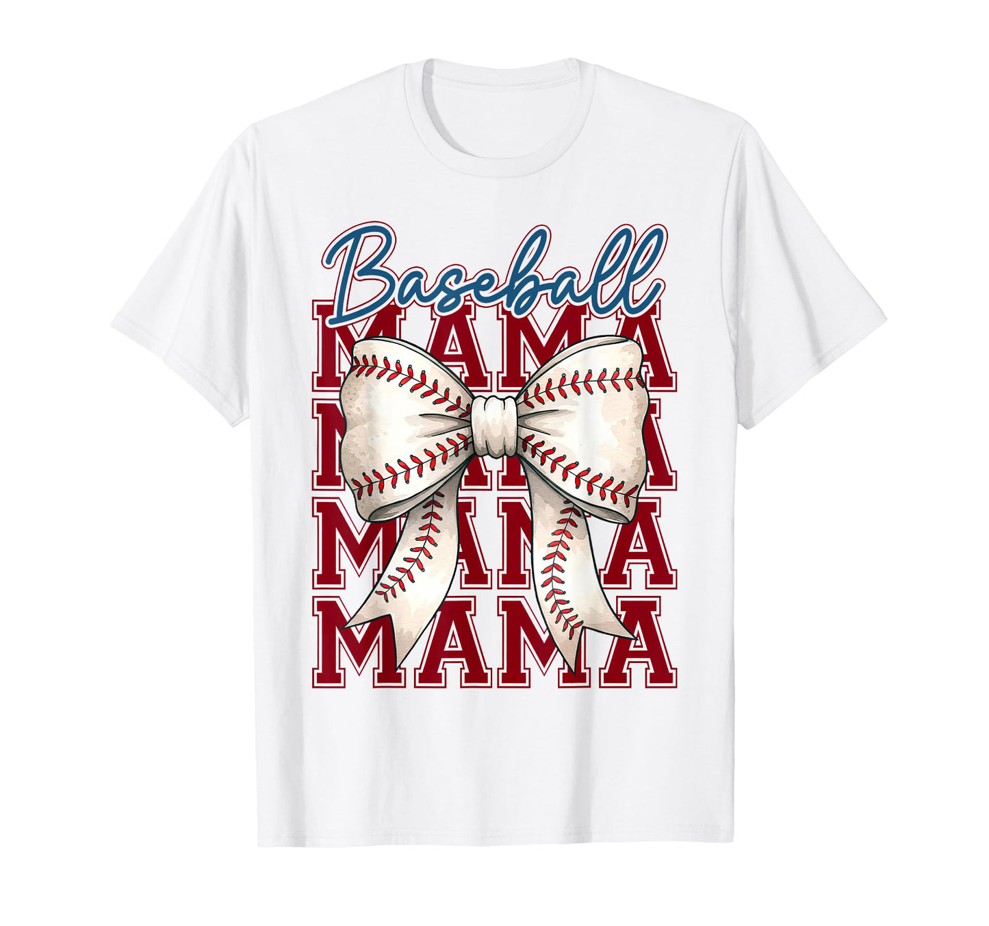 Baseball Mama Baseball Coquette Bow T-Shirt - Streetwear Style for Adults - T-Shirt, Sweatshirt, Hoodie