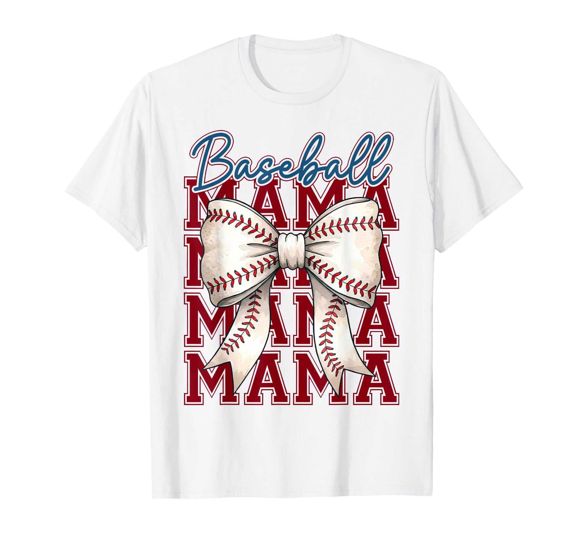 Baseball Mama Baseball Coquette Bow T-Shirt - Streetwear Style for Adults - T-Shirt, Sweatshirt, Hoodie