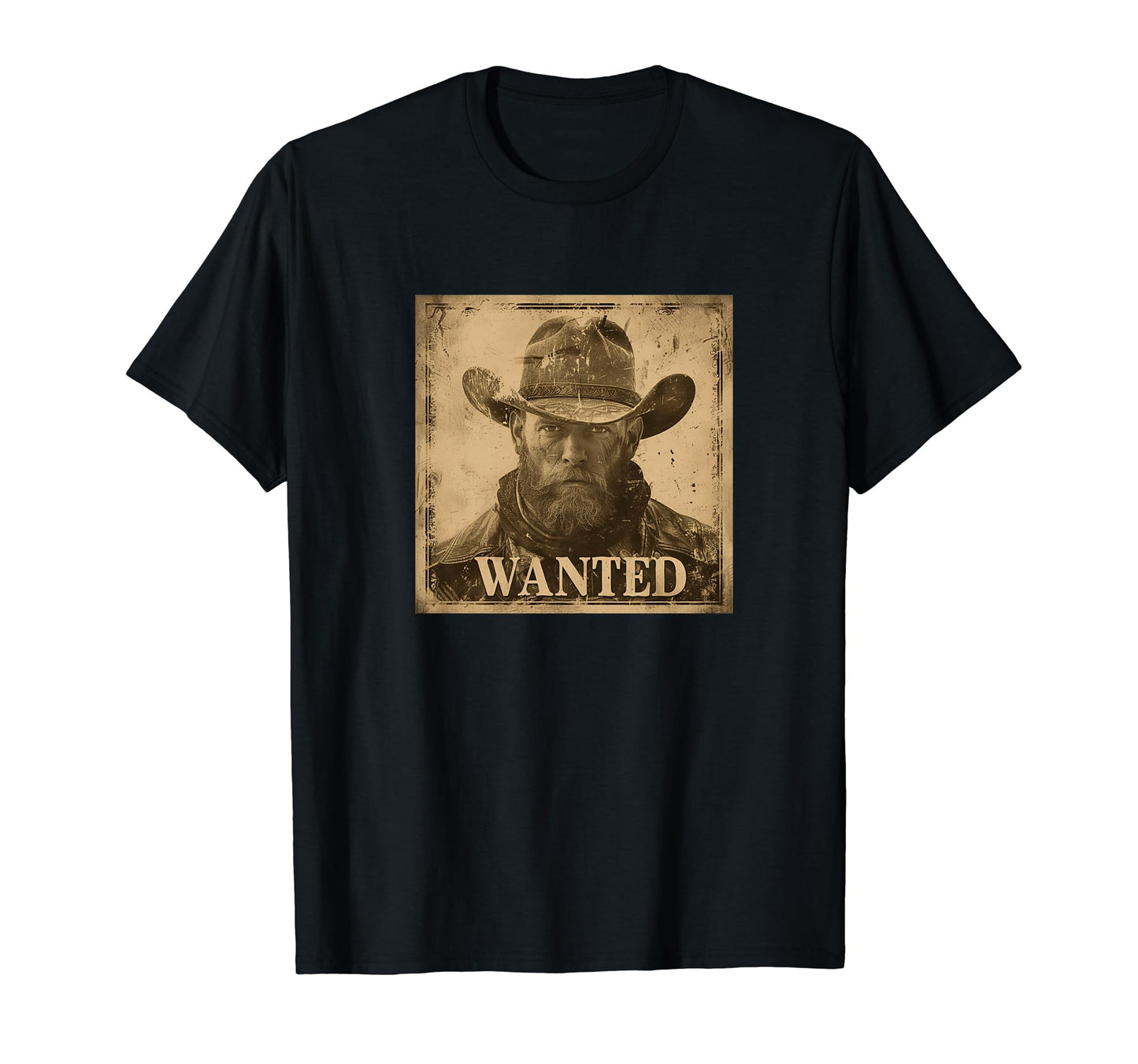 Wanted Mugshot Cowboy Western T-Shirt - Novelty Apparel Unisex - T-Shirt, Sweatshirt, Hoodie