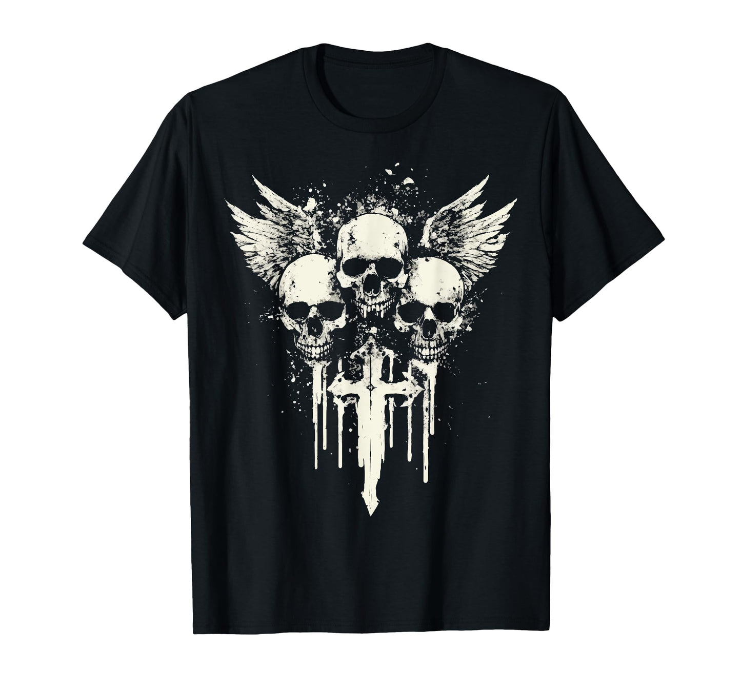Skull Cross Goth Gothic Emo Alt T-Shirt - Custom Art Print Men Women - T-Shirt, Sweatshirt, Hoodie