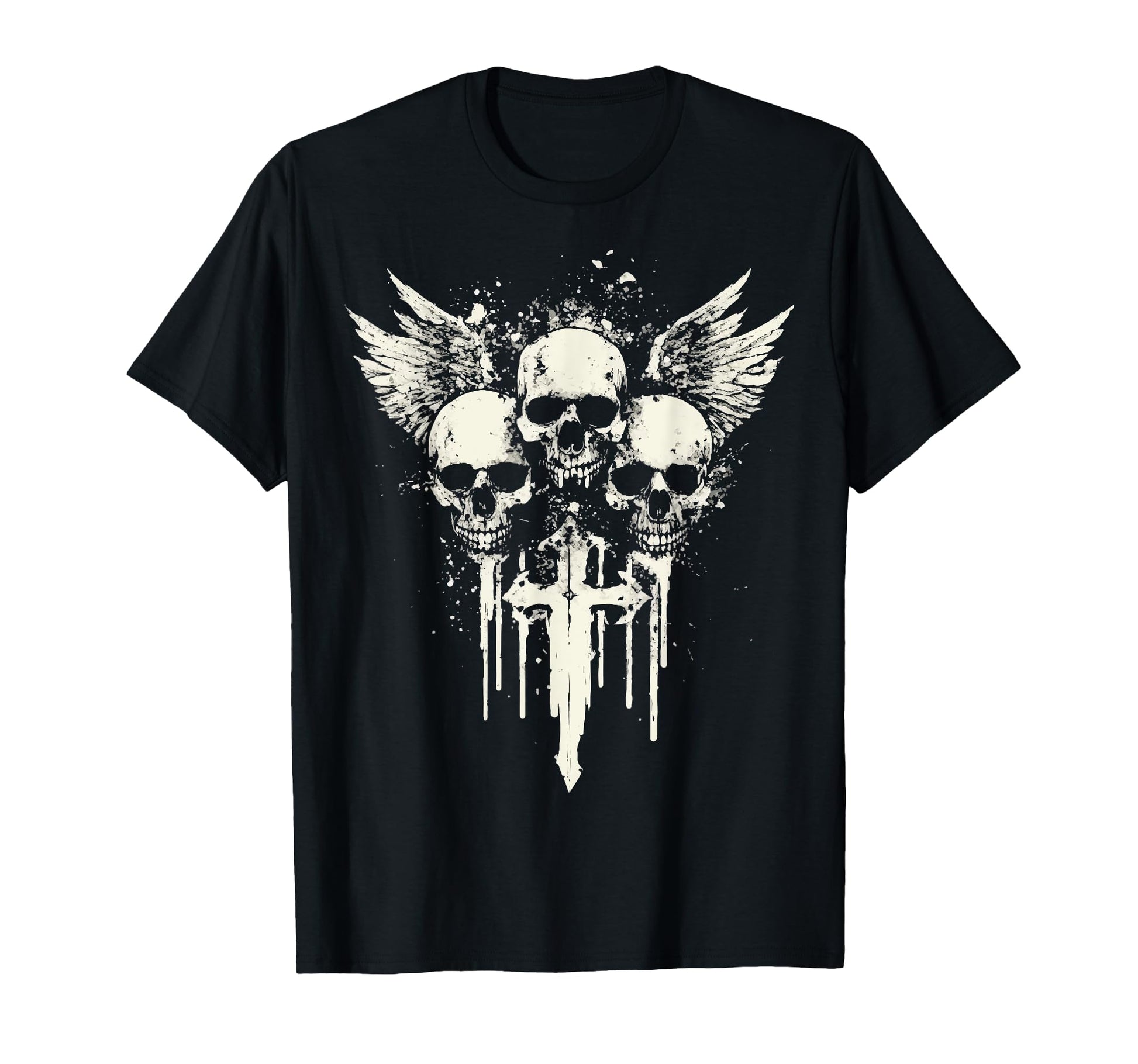 Skull Cross Goth Gothic Emo Alt T-Shirt - Custom Art Print Men Women - T-Shirt, Sweatshirt, Hoodie