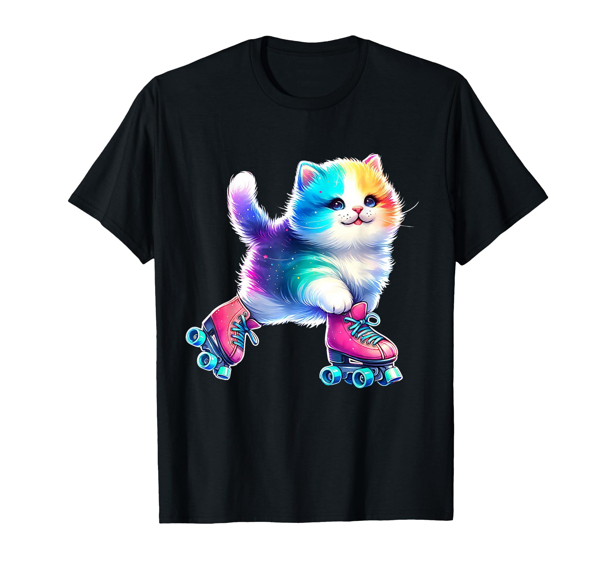 Roller Skating Cat Roller Derby T-Shirt - Fun Novelty Design Men Women - T-Shirt, Sweatshirt, Hoodie