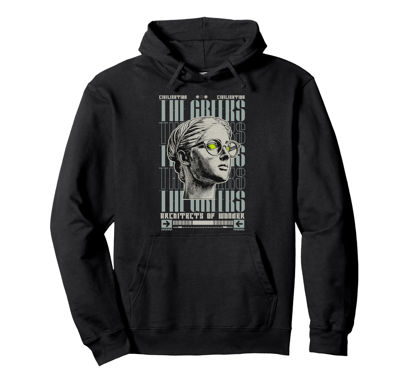 Y2K Greeks Bold Urban Graffiti Aesthetic Hoodie - Trendy Graphic for Adults - T-Shirt, Sweatshirt, Hoodie