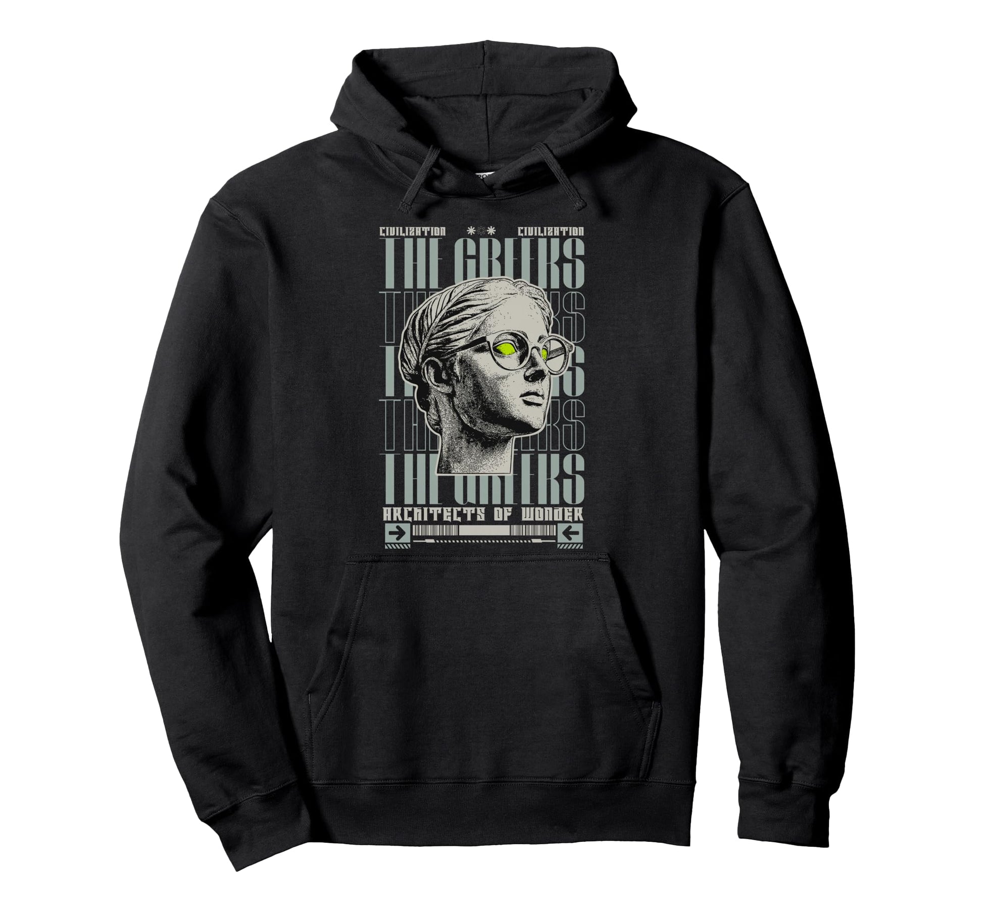 Y2K Greeks Bold Urban Graffiti Aesthetic Hoodie - Trendy Graphic for Adults - T-Shirt, Sweatshirt, Hoodie