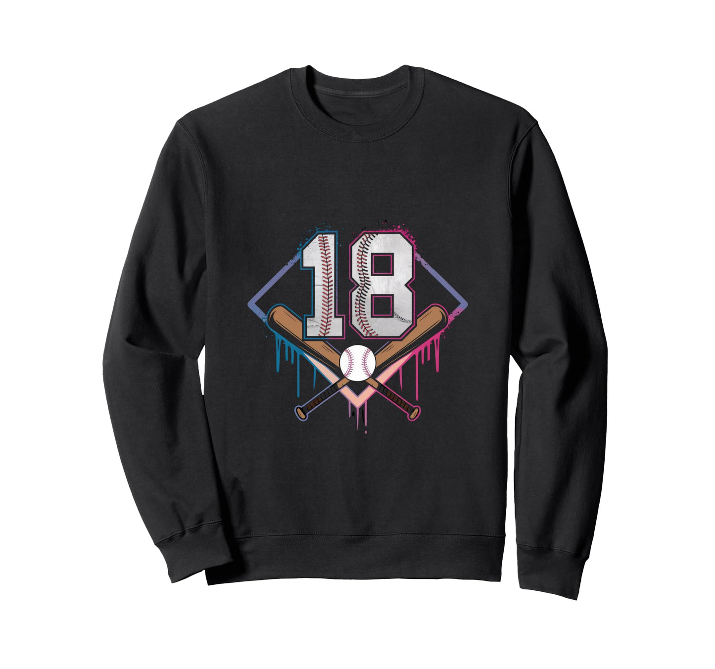 Baseball Home Ice Cream 18Th Sweatshirt - Novelty Apparel for Adults - T-Shirt, Sweatshirt, Hoodie