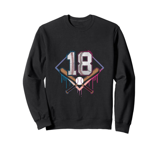 Baseball Home Ice Cream 18Th Sweatshirt - Novelty Apparel for Adults - T-Shirt, Sweatshirt, Hoodie