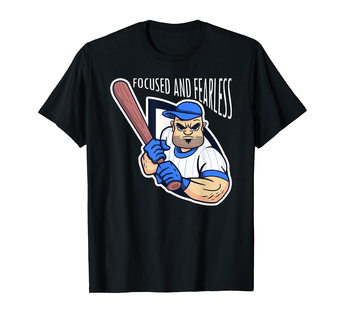 Focused And Fearless Baseball Player T-Shirt - Custom Art Print Unisex - T-Shirt, Sweatshirt, Hoodie